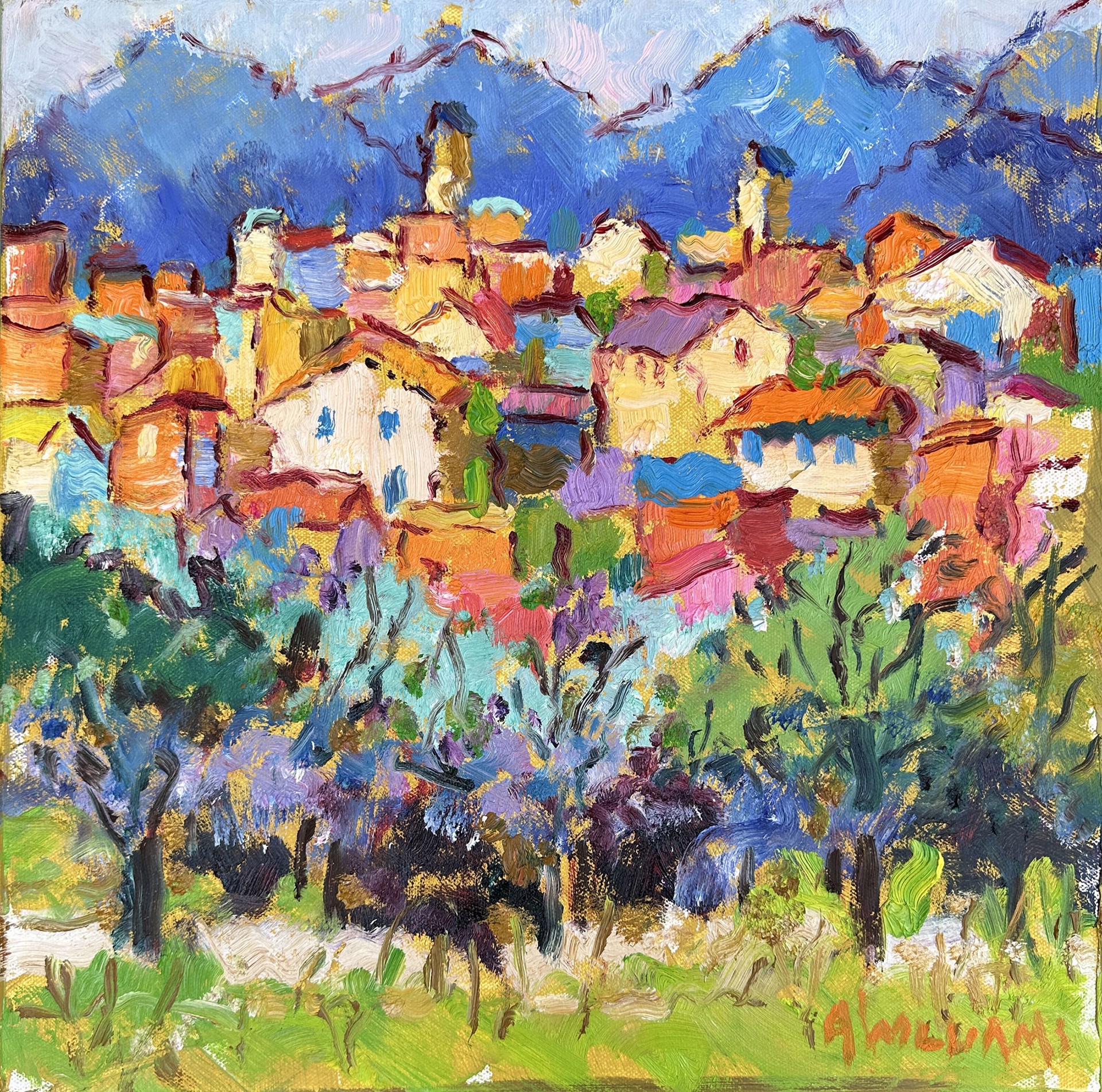 "Apres-midi a Lourmarin" original oil painting by Alice Williams