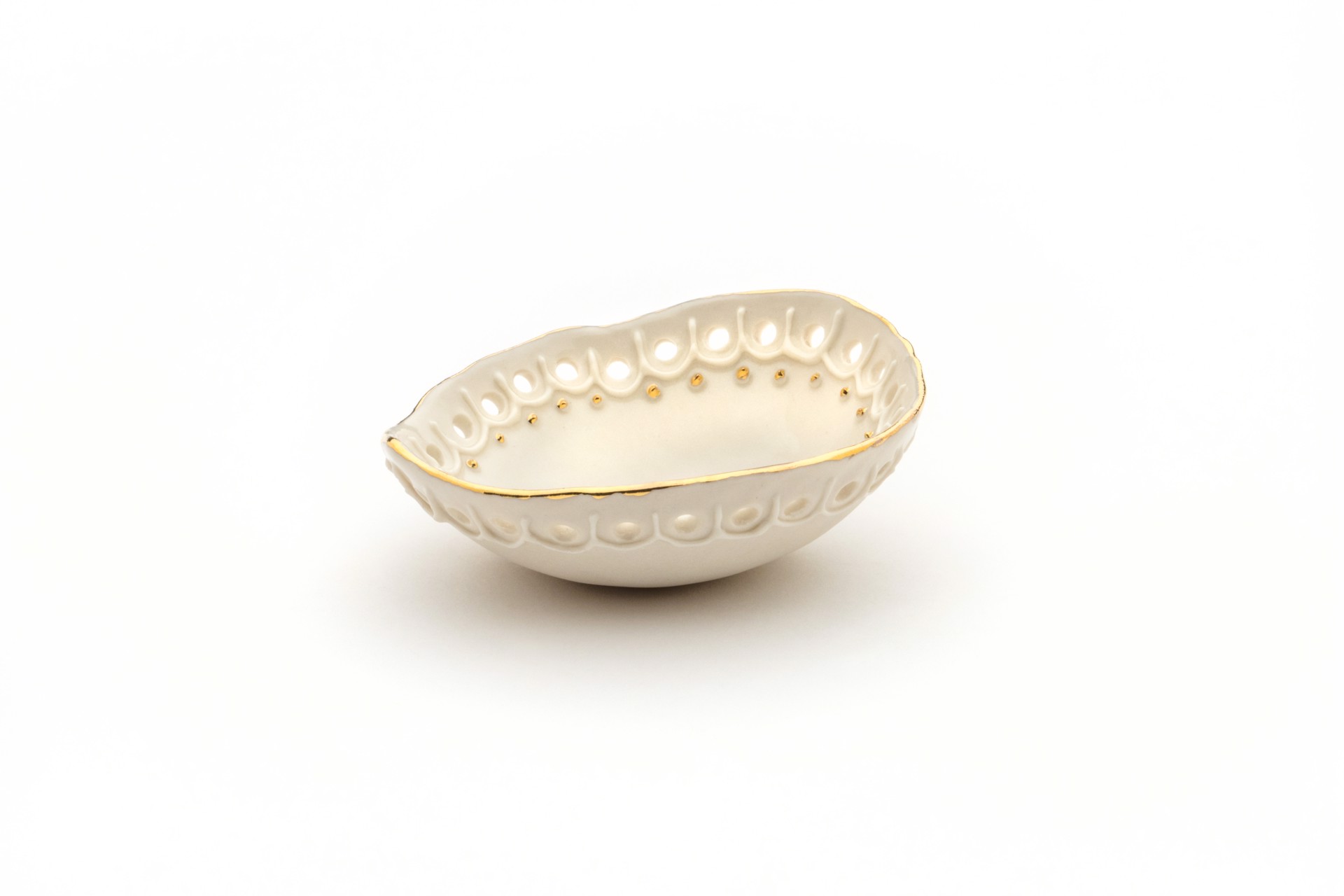X-Small White Lacy Bowl (39) by Maria Bruckman