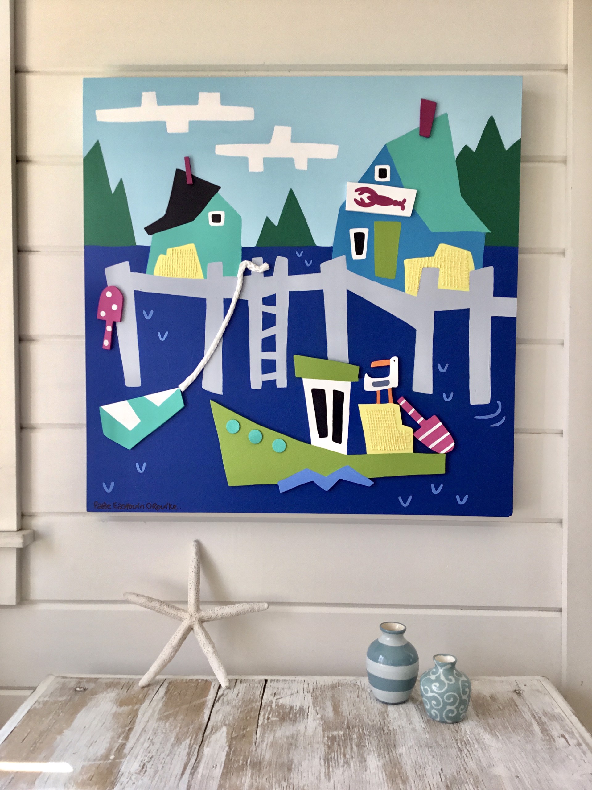 Sheepscot Bay Dock by Page Eastburn O'Rourke Portland Art Gallery