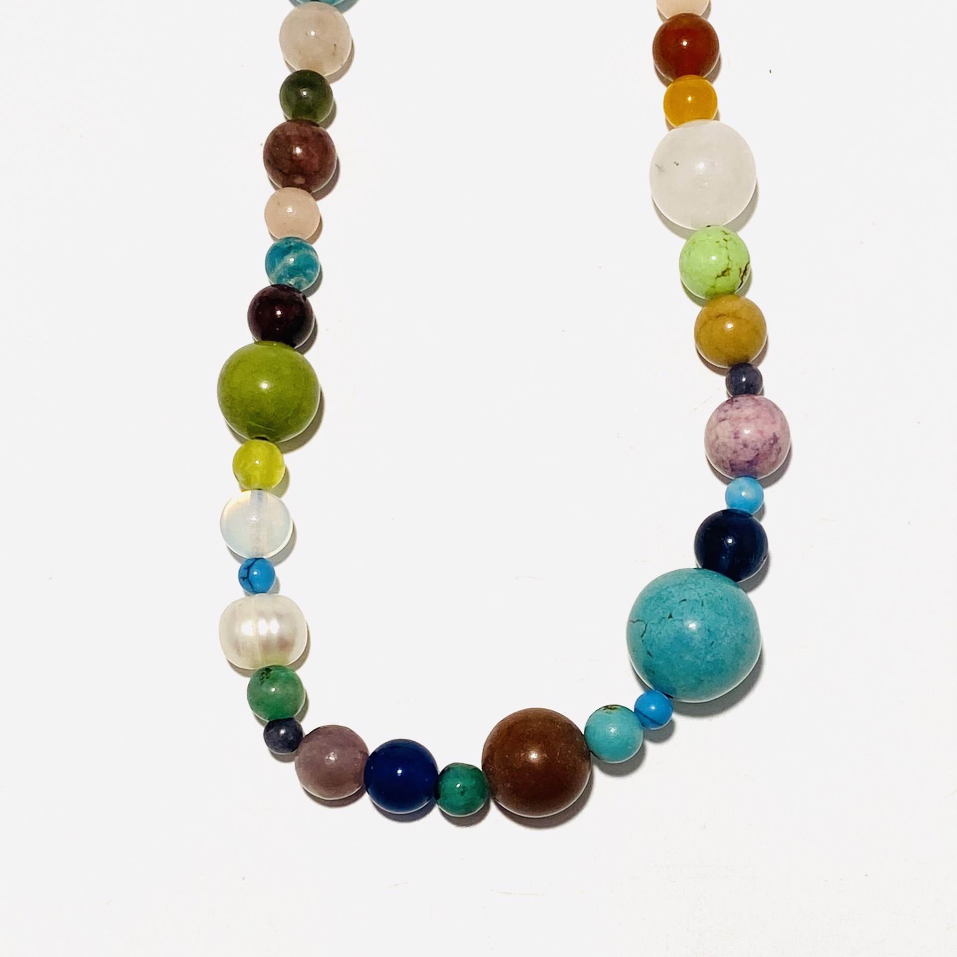 Round Large Mixed Gemstone Strand Necklace by Nance Trueworthy
