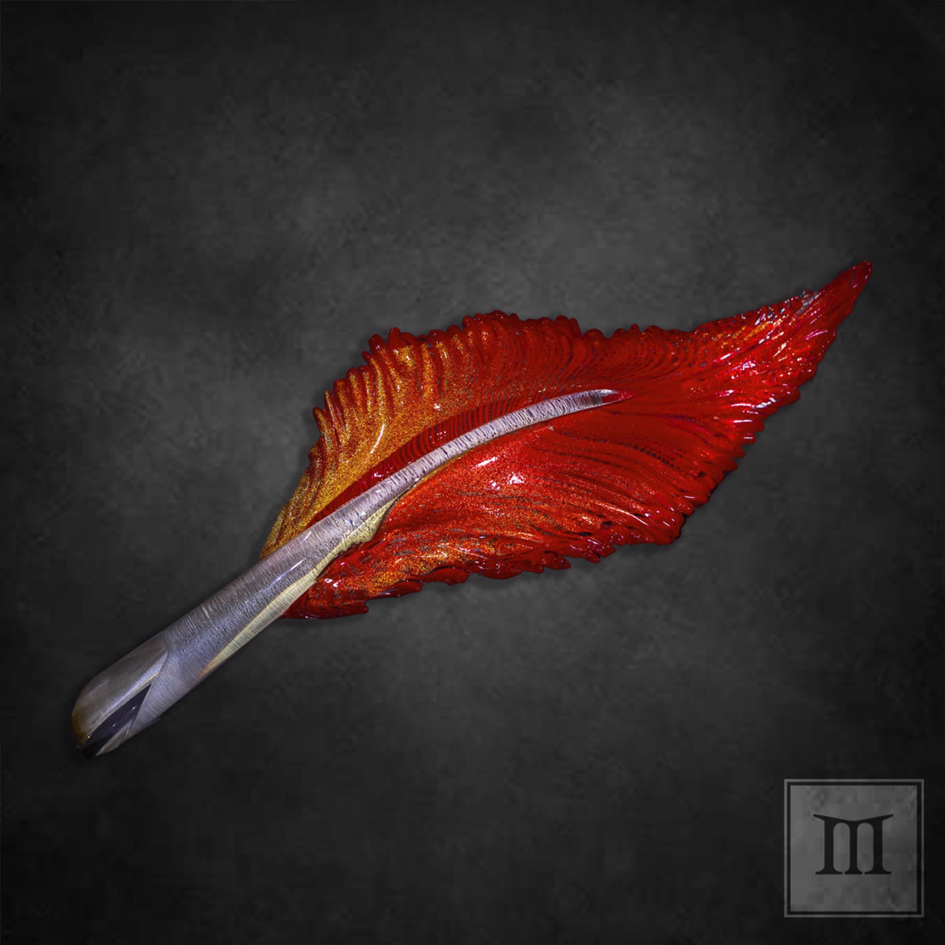 Fire Red Resting Feather by Nic McGuire
