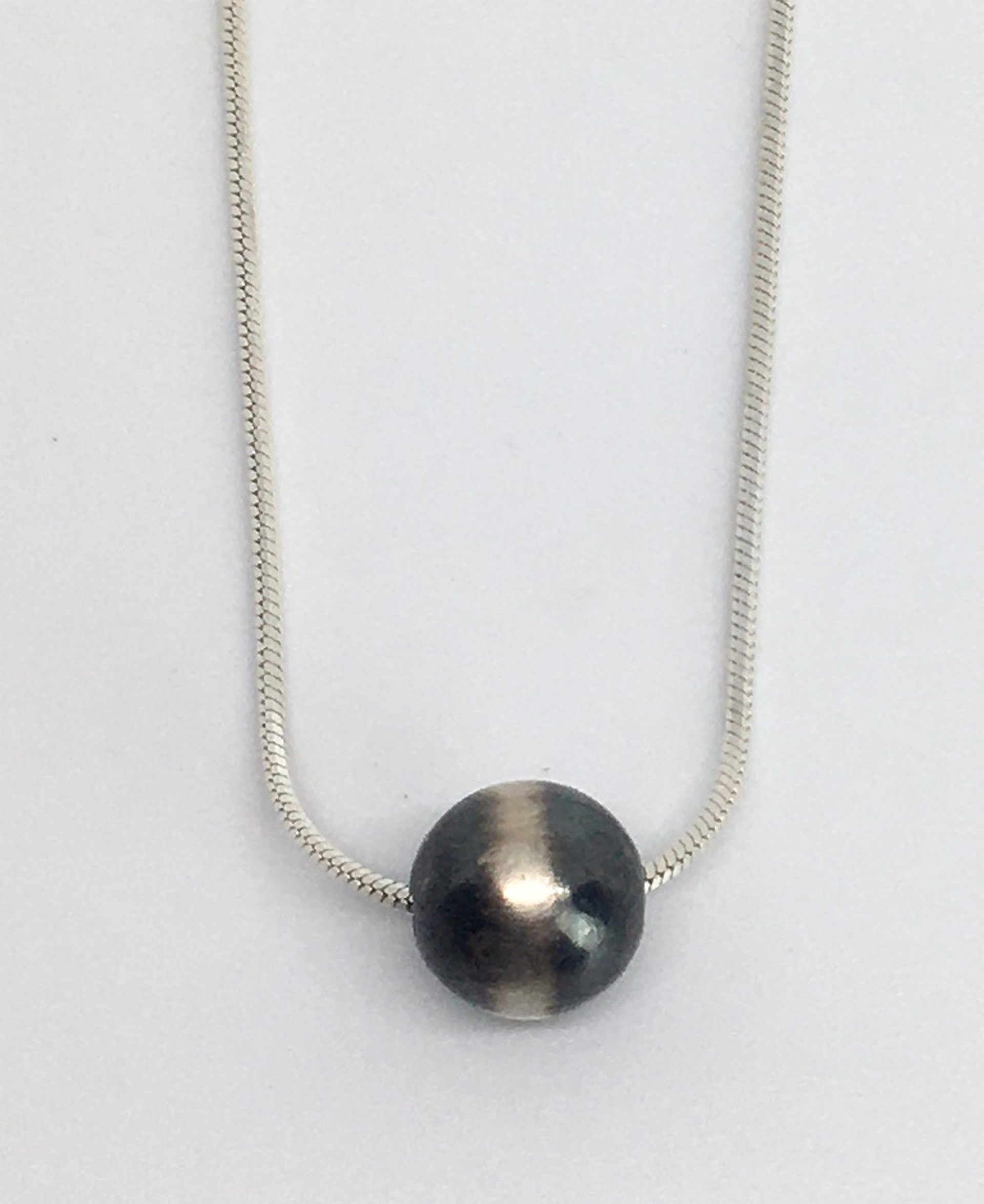 18" Necklace "Unity" ~ Oxidized Sterling Silver Bead by Suzanne Woodworth
