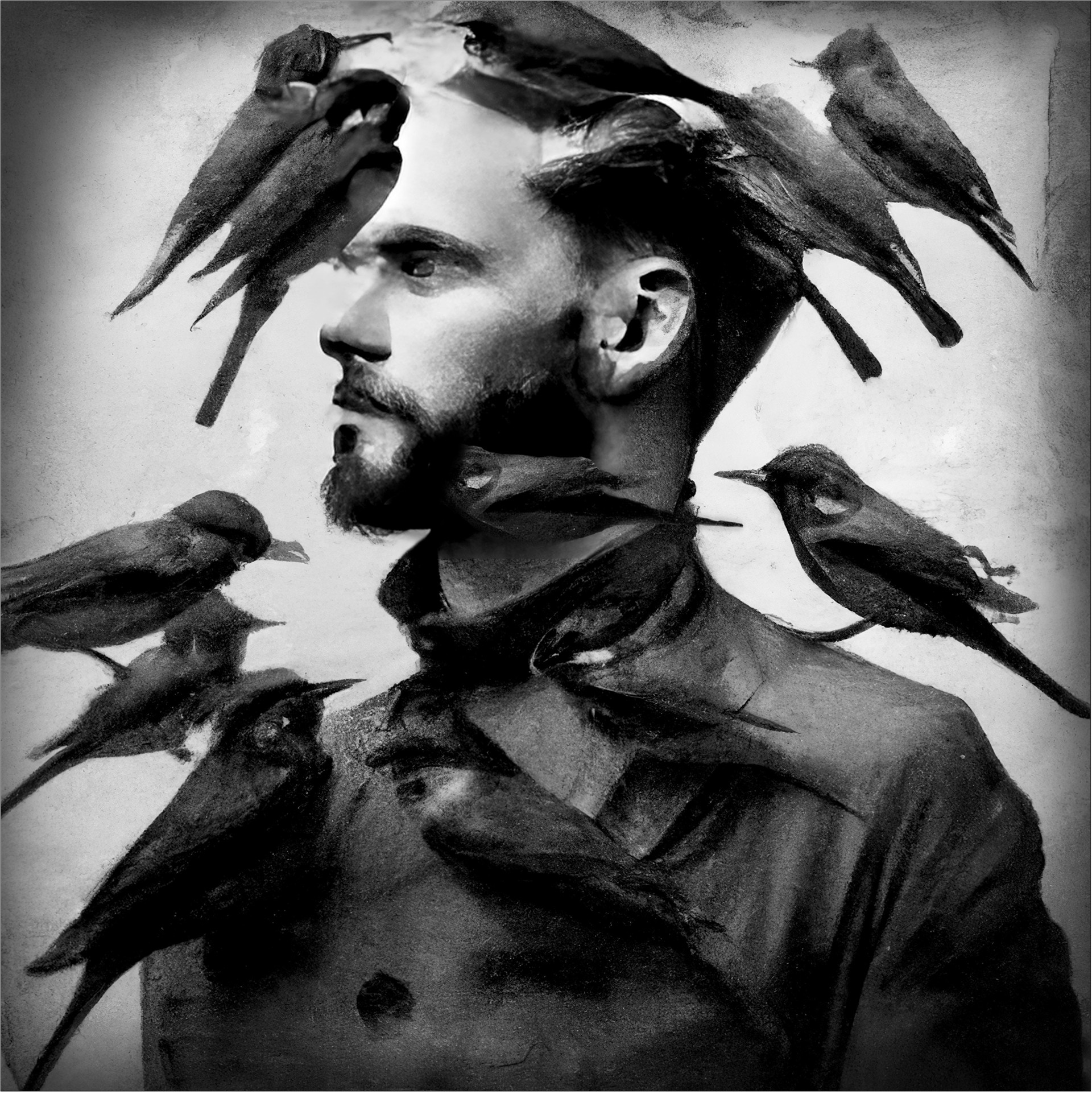 Man with Birds by Francis Olschafskie