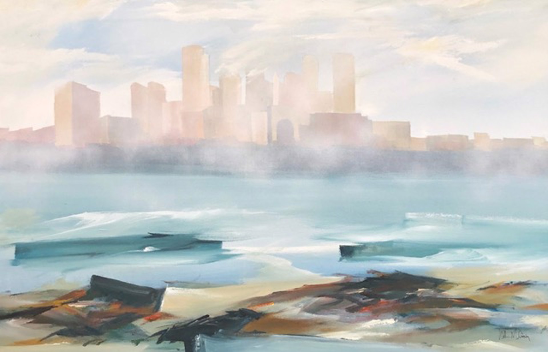 Coastal Harbor Impression IV by William Crosby