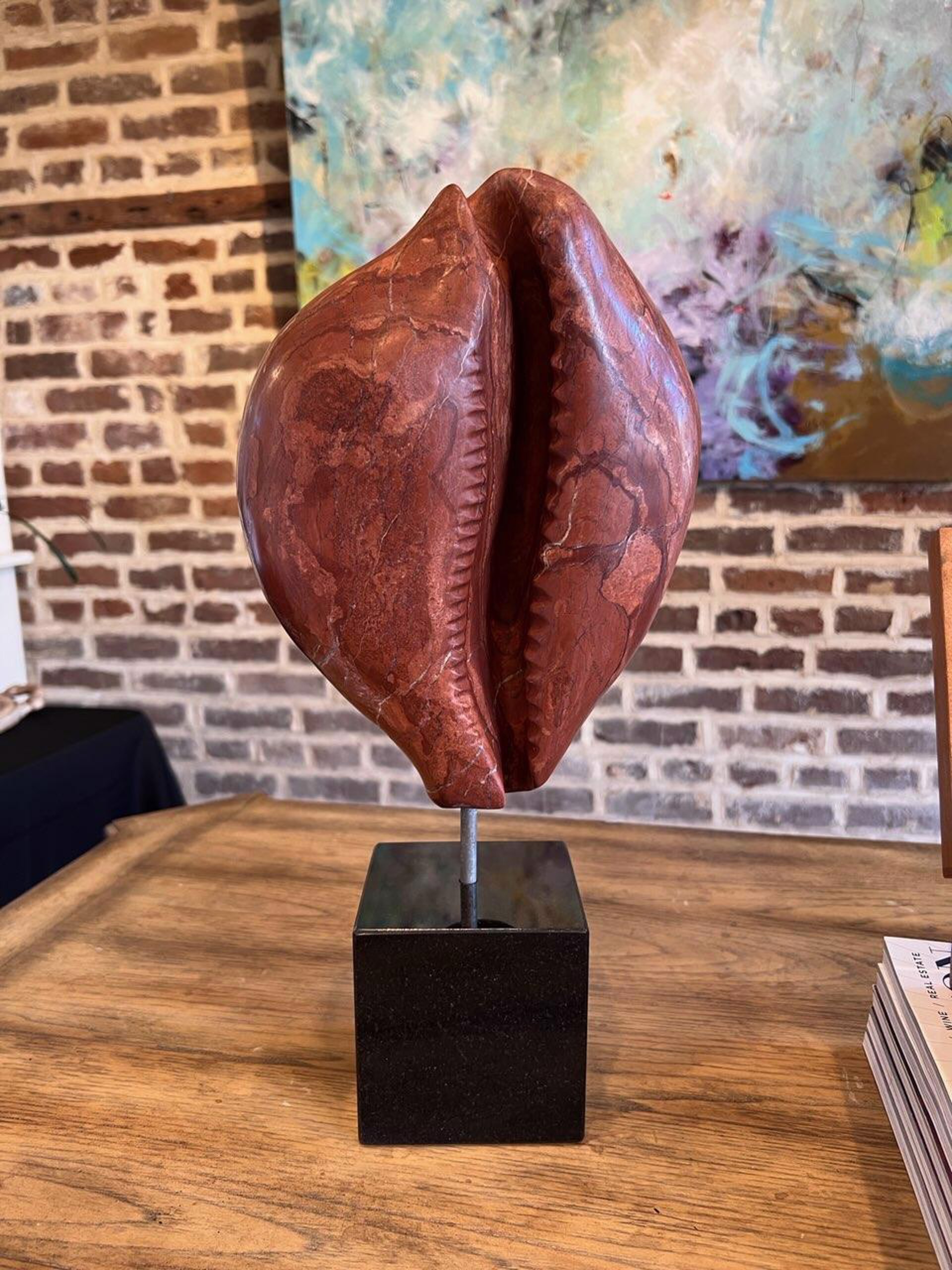 "Cowrie" original carved pipe stone by Scott Penegar