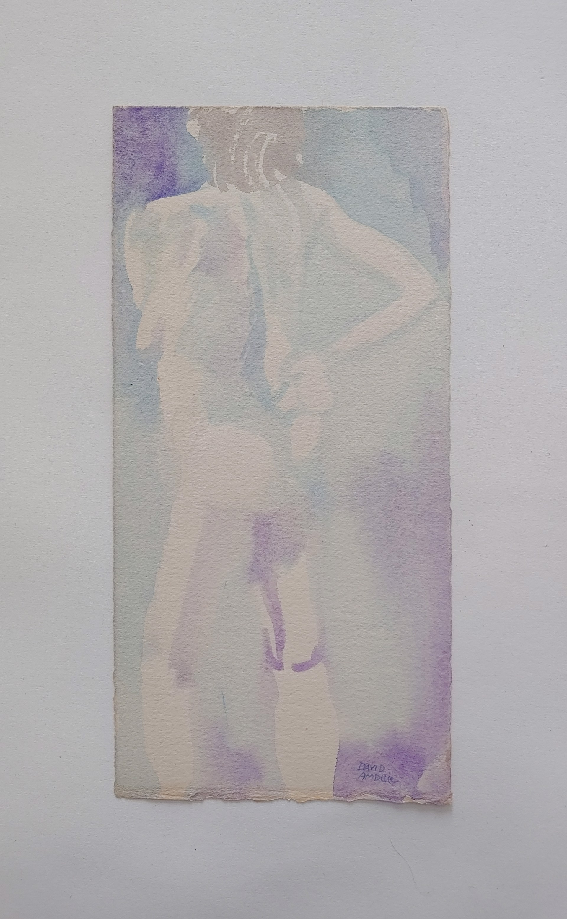 Back Nude Watercolor by David Amdur