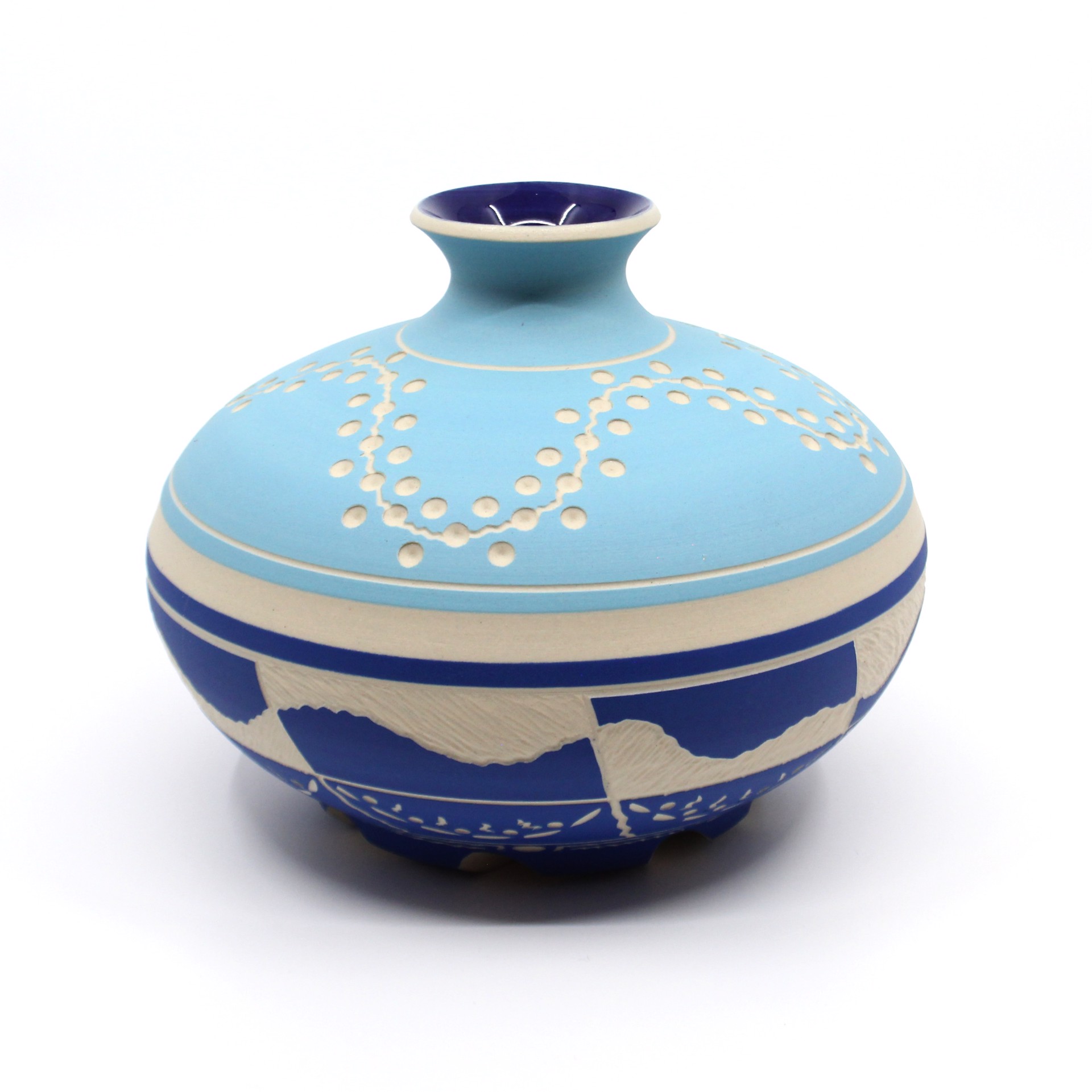 Short Vase (Blue / White) by Chris Casey
