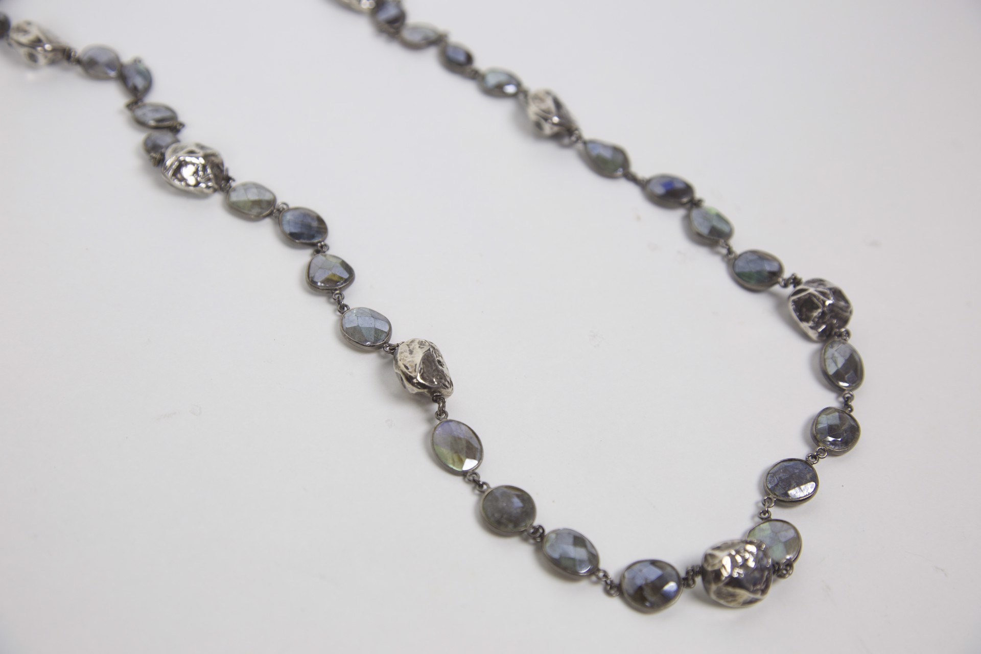 Labradorite and silver nugget necklace by Jeri Mitrani