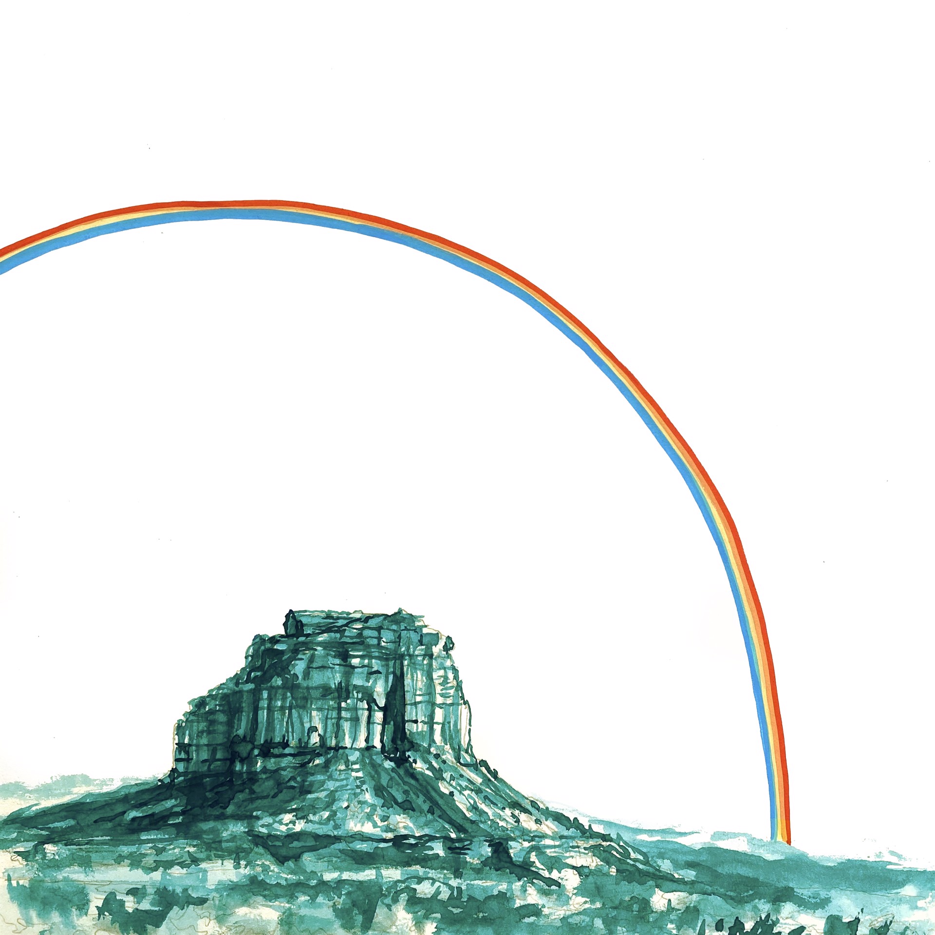 Rainbow Over Green Rocks by Todd Ryan White