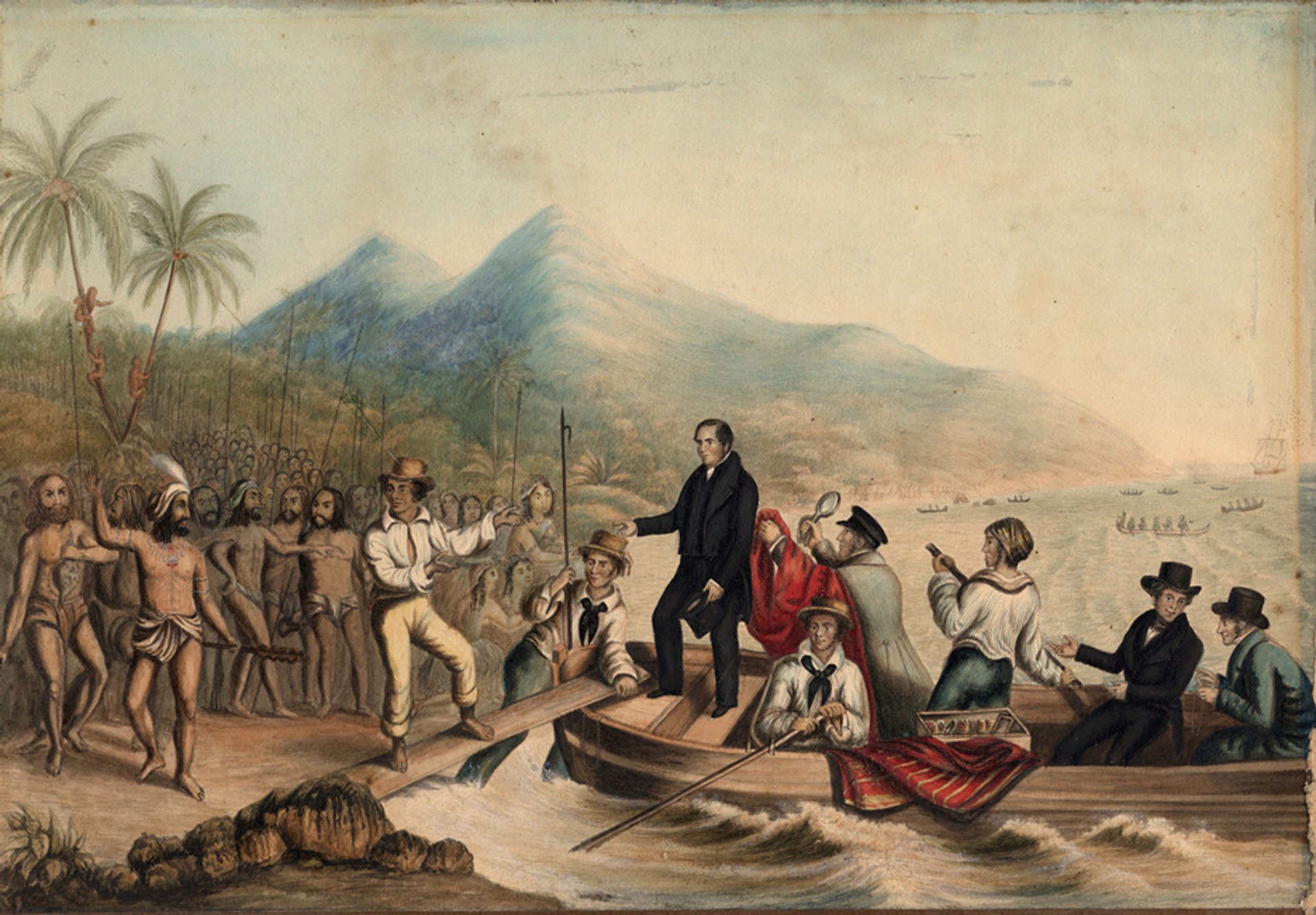 The Reverend J. Williams at Tanna, In the South Seas, The Day Before He was Massacred. by George Baxter