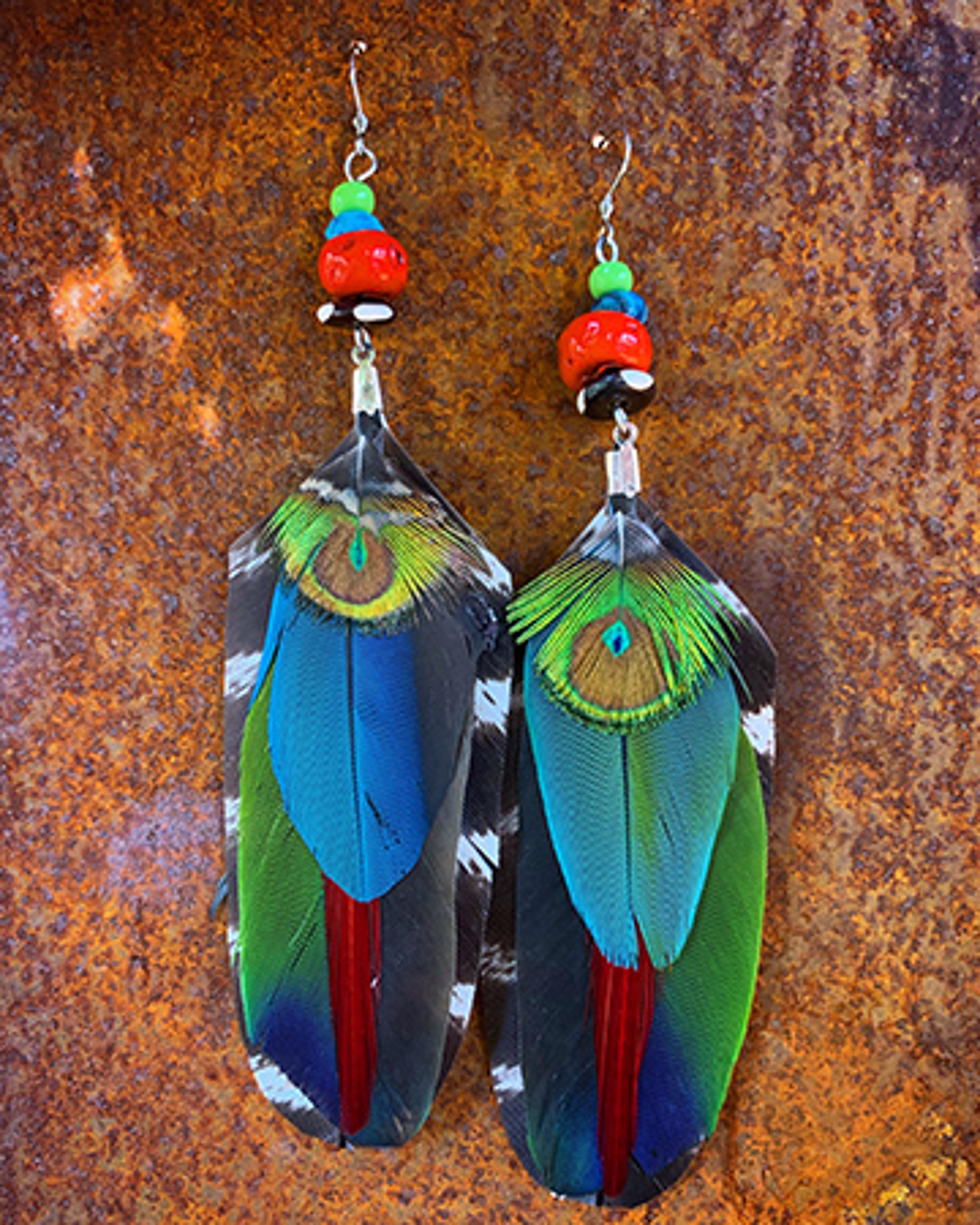 K693 Parrot Earrings by Kelly Ormsby