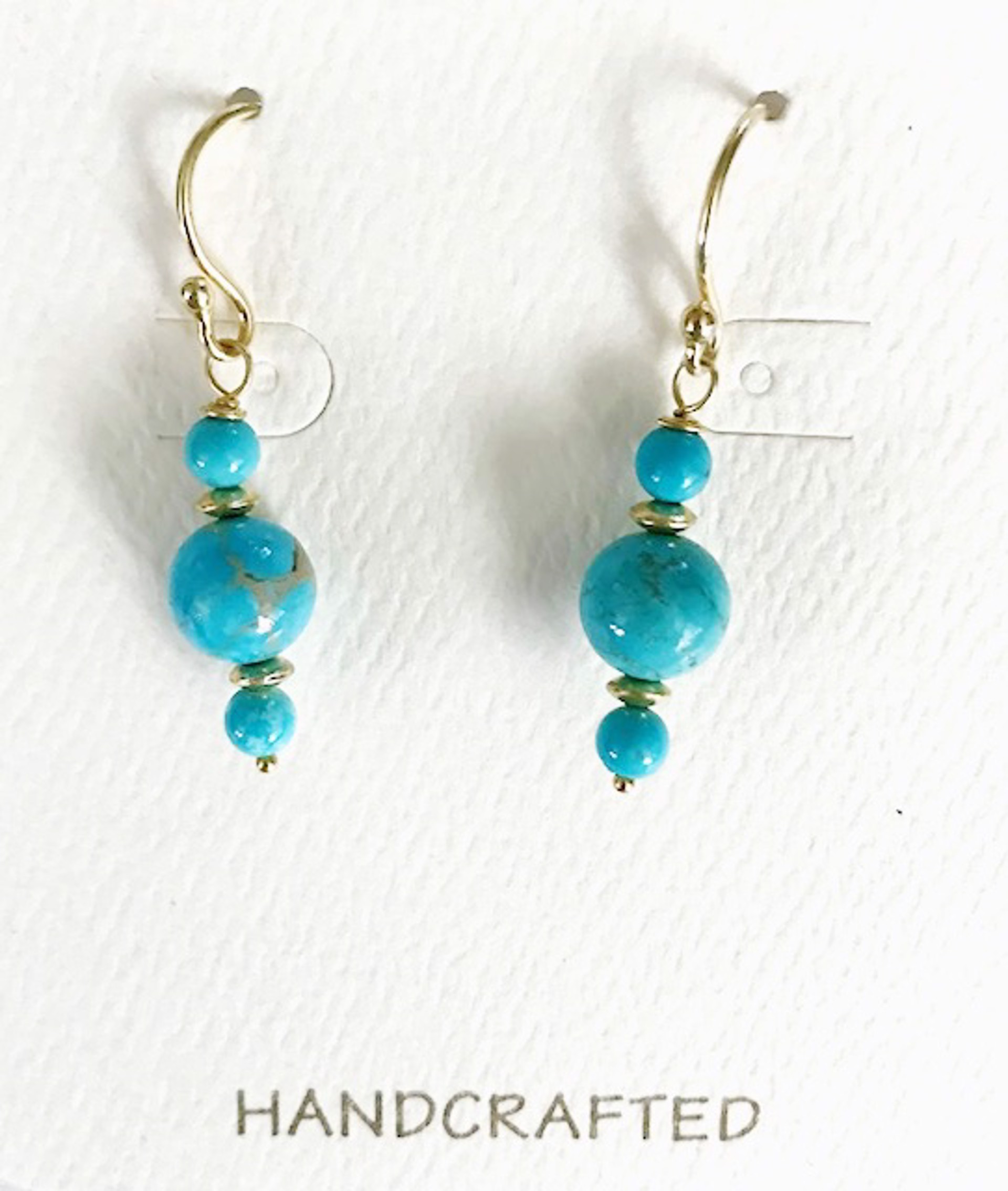 Earrings - Kingman Turquoise & Gold Vermeil by Bonnie Jaus