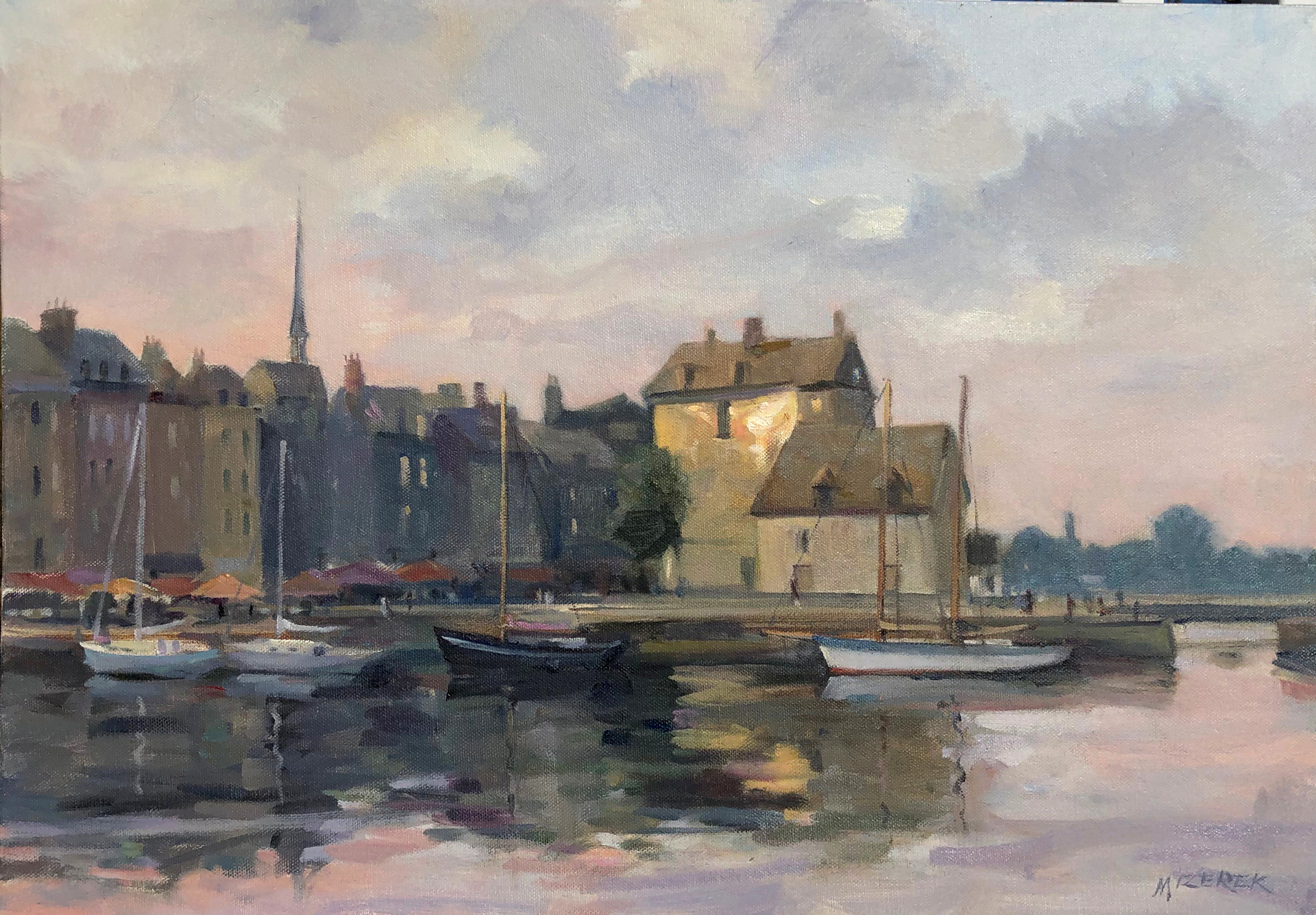 "Across the Harbor Honfleur" by Leonard Mizerek