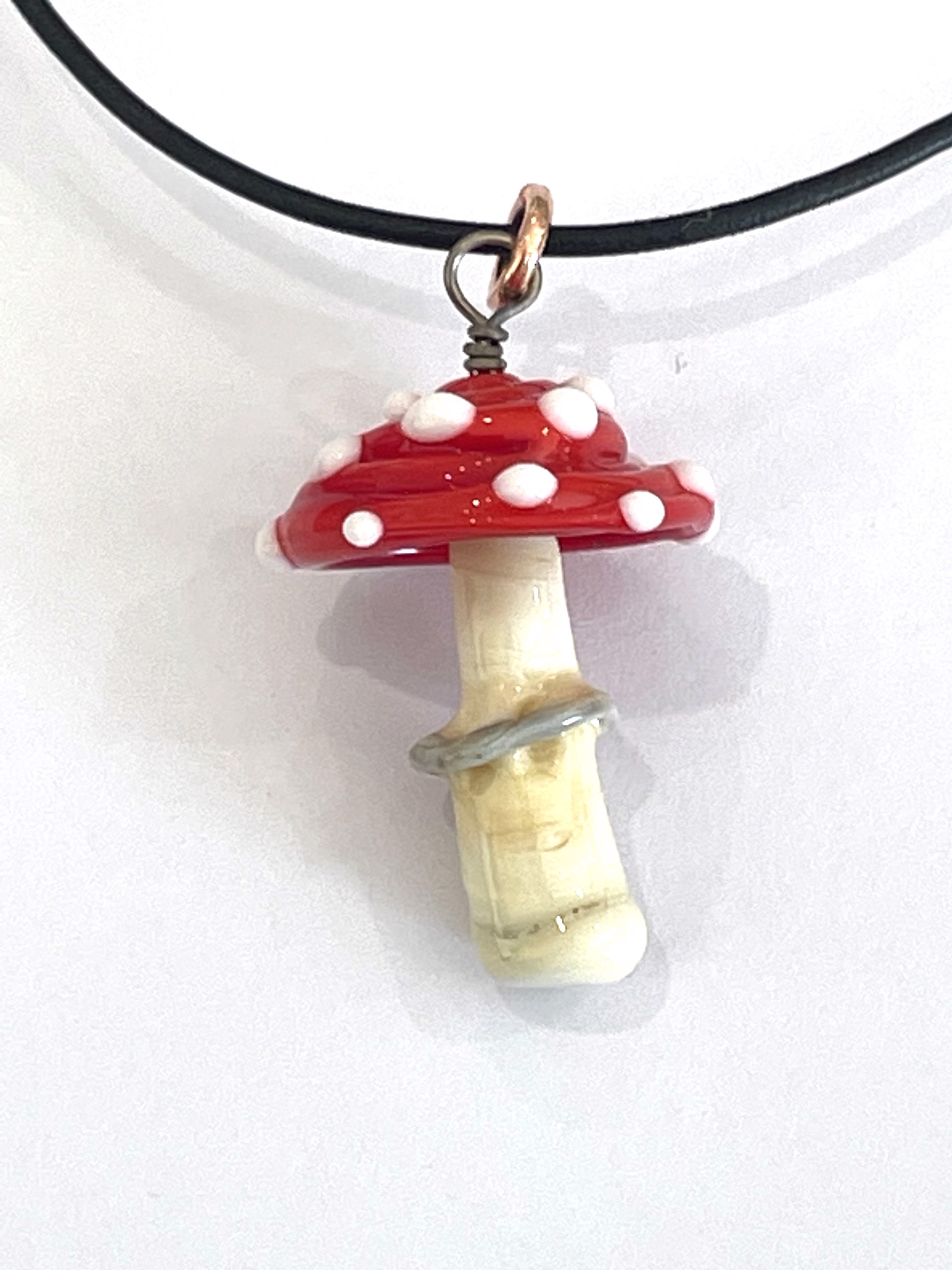 Large Red Mushroom Necklace by Emelie Hebert