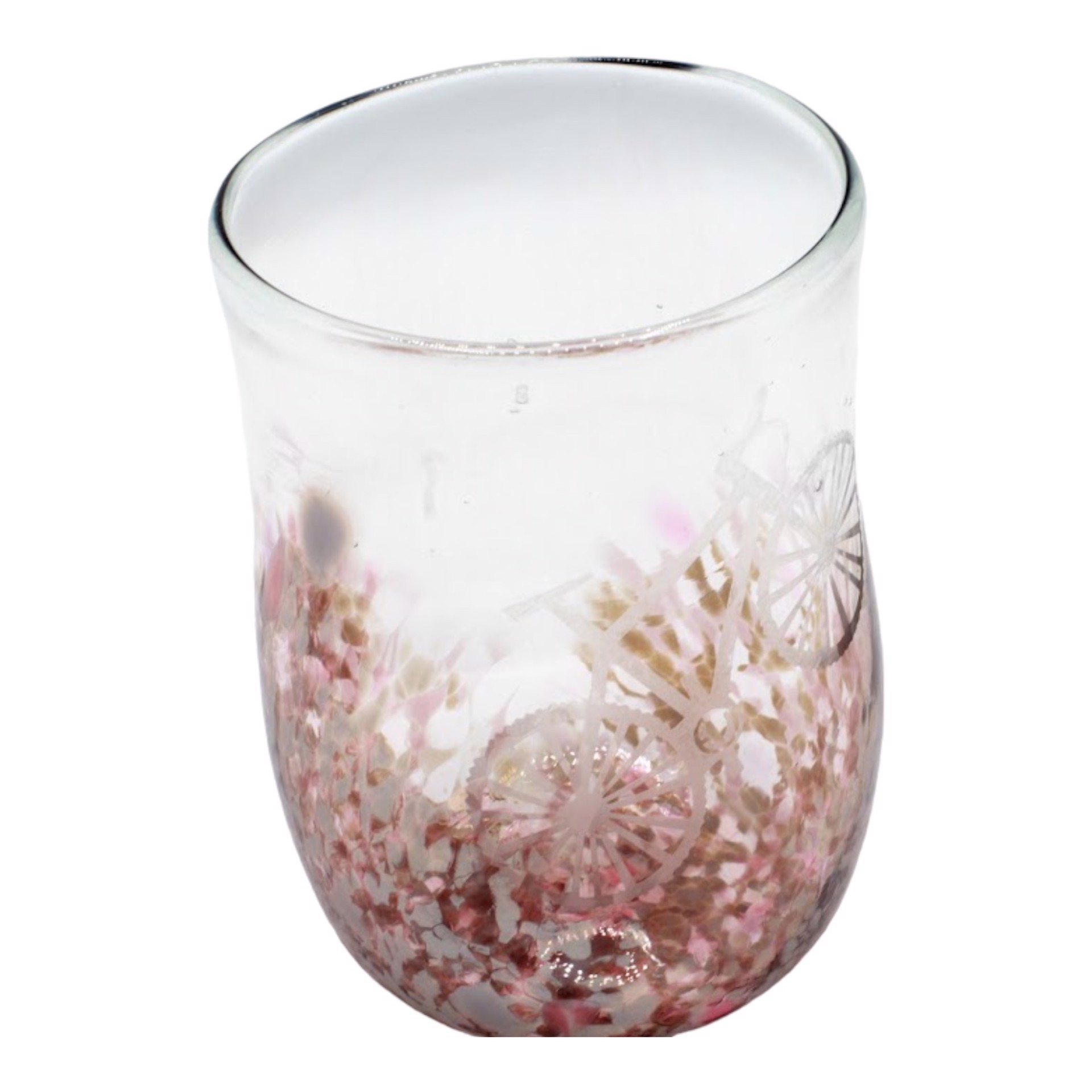 Bicycle Hand Blown Glass Cup - Pink by Katie Sisum