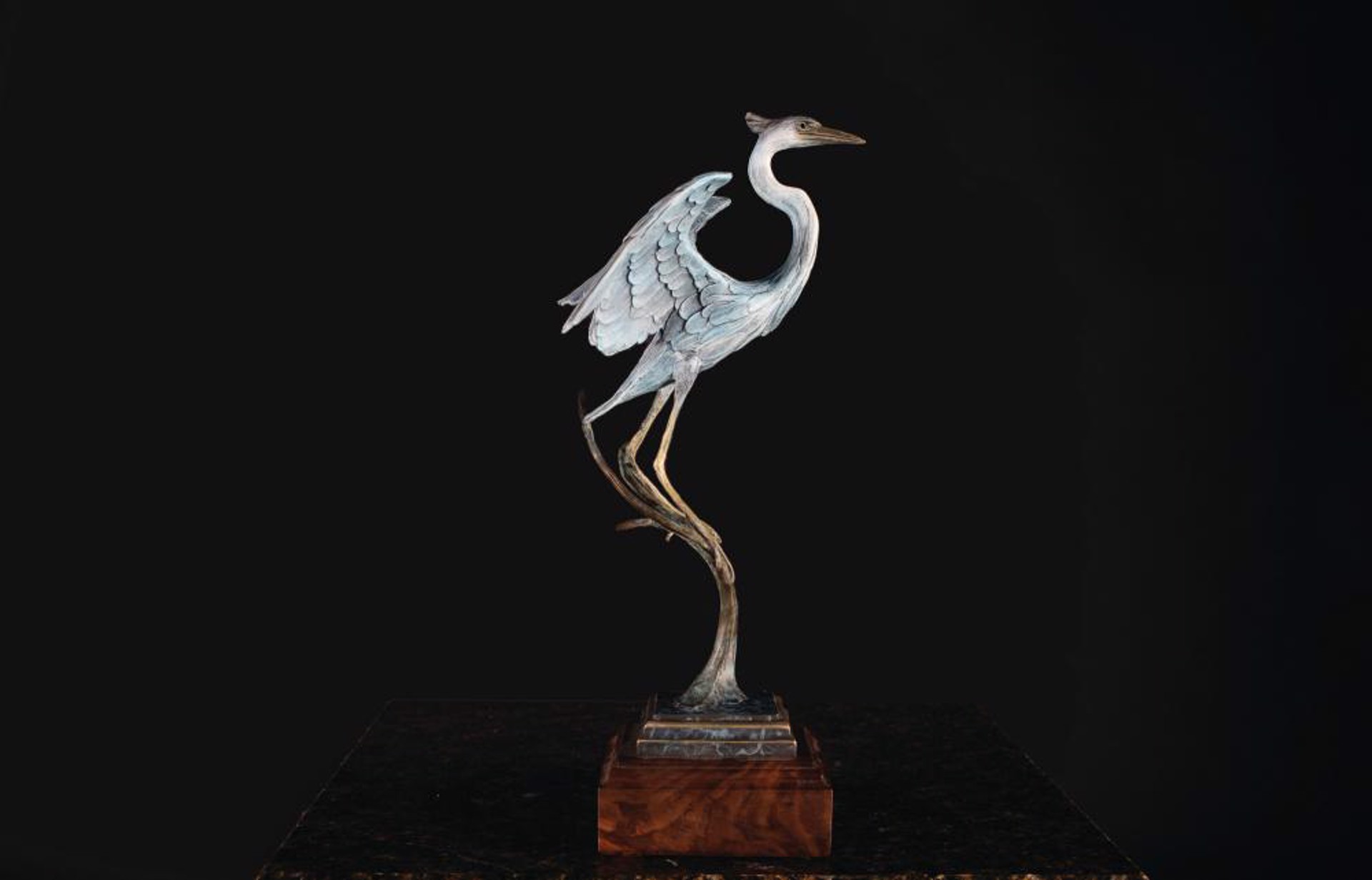 Great Blue Heron Landing by Geoffrey C. Smith