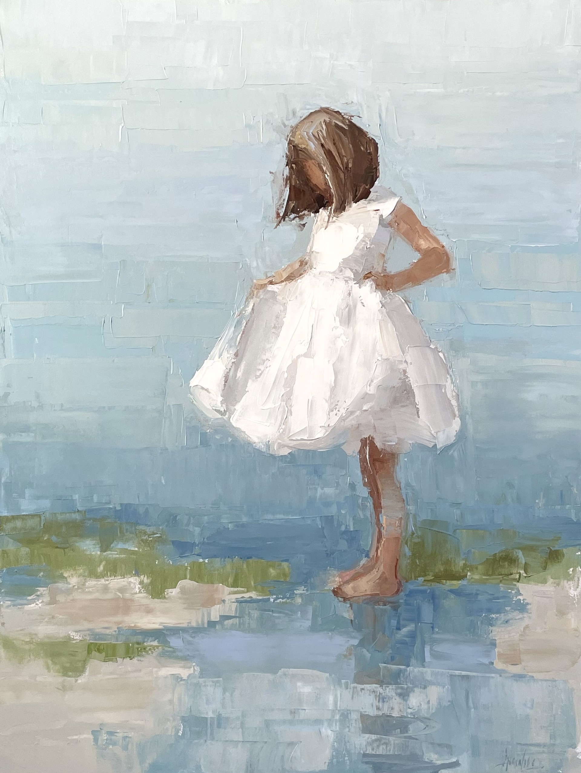 Standing In Puddle by Barbara Flowers