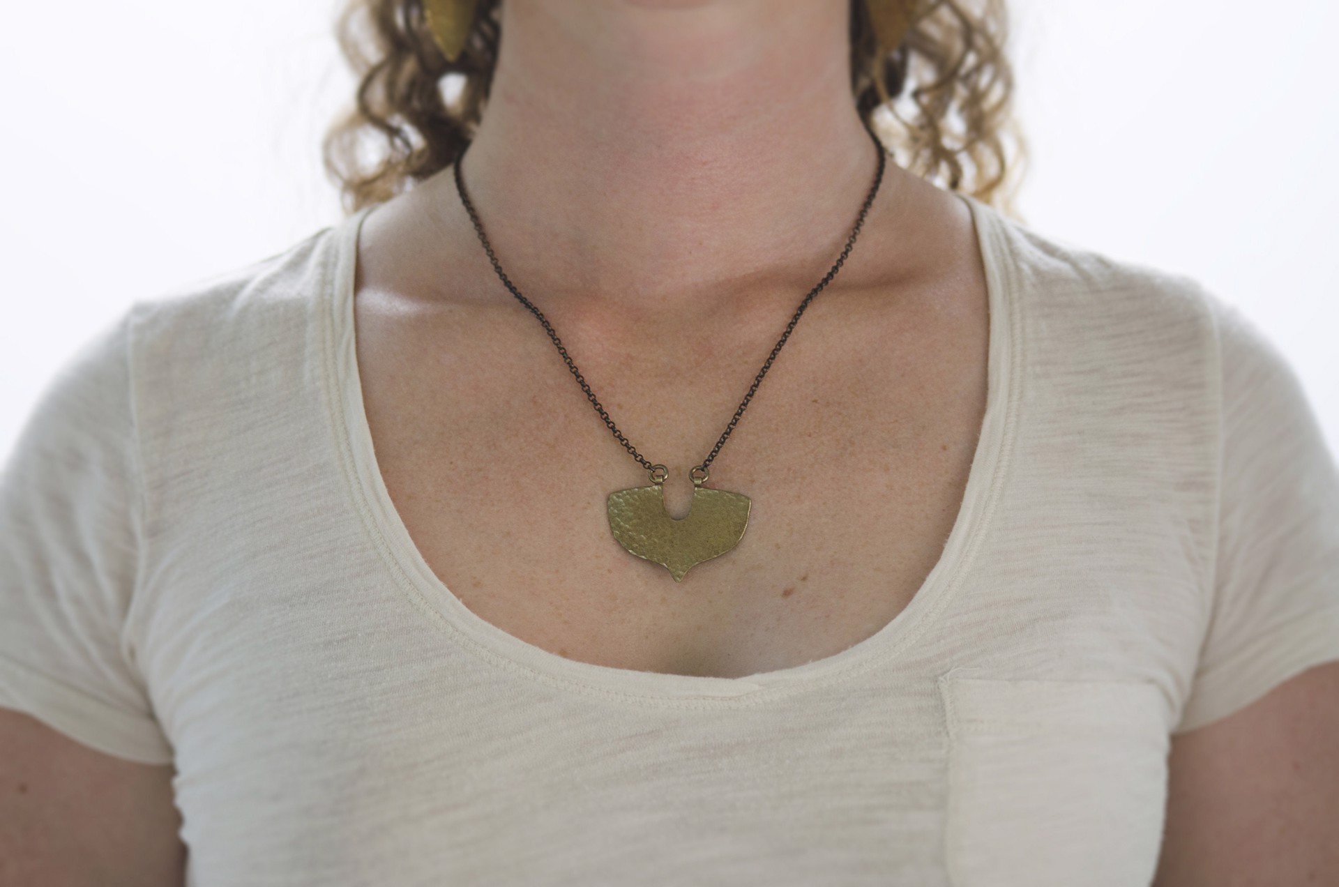 Shield Necklace in Blackened Copper by Clementine & Co. Jewelry