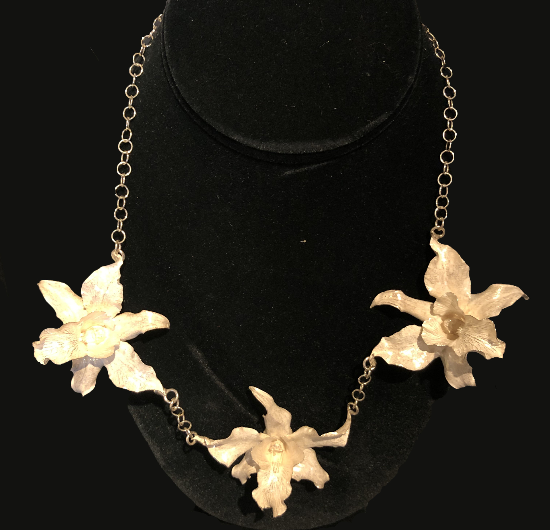 Chained Three Orchid Necklace by Wayne Keeth