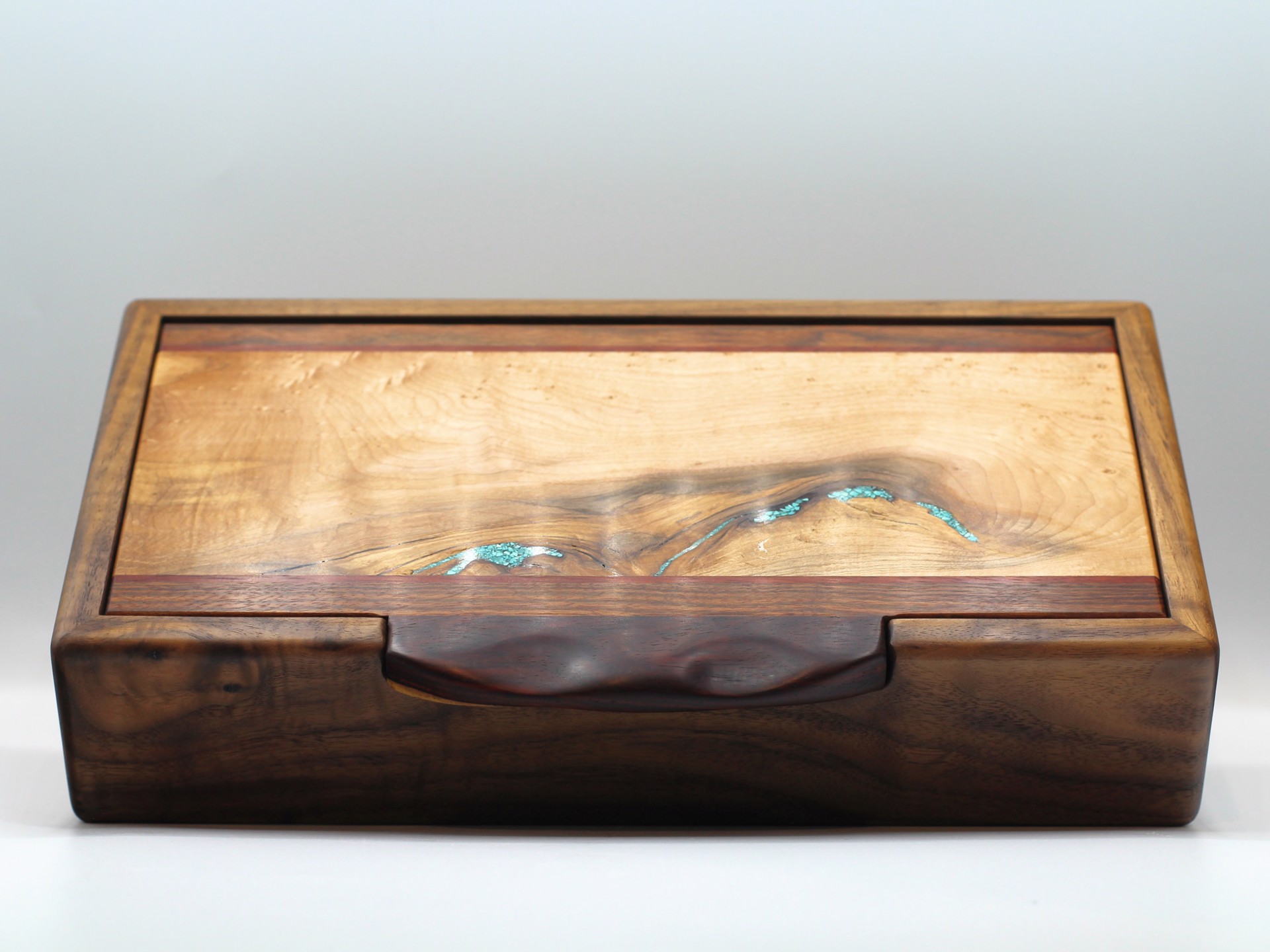 Medium Jewelry Box with Turquoise Inlay by Doug Thoeny