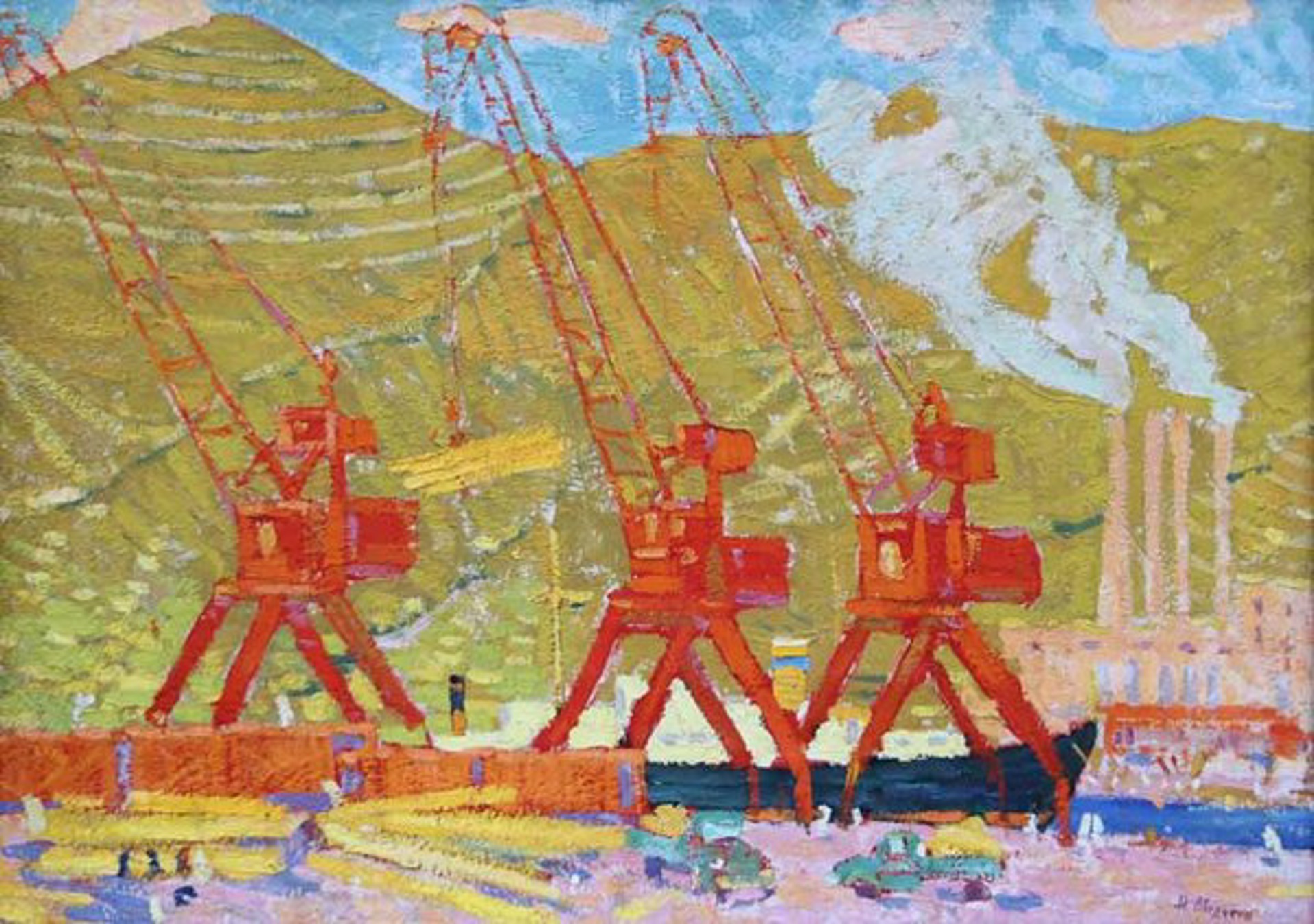 Red Cranes by Nikolai Modorov