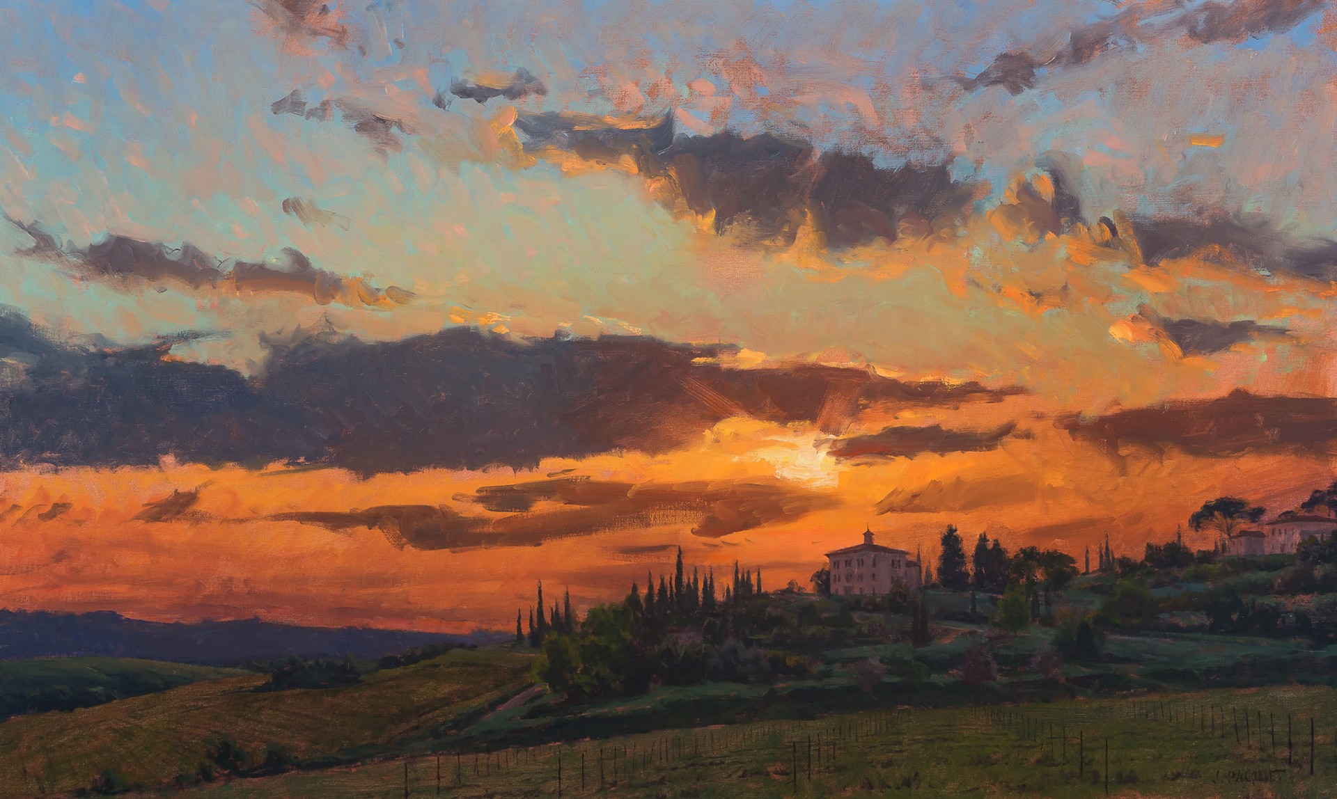 Sunset, Tuscany by Joseph Paquet