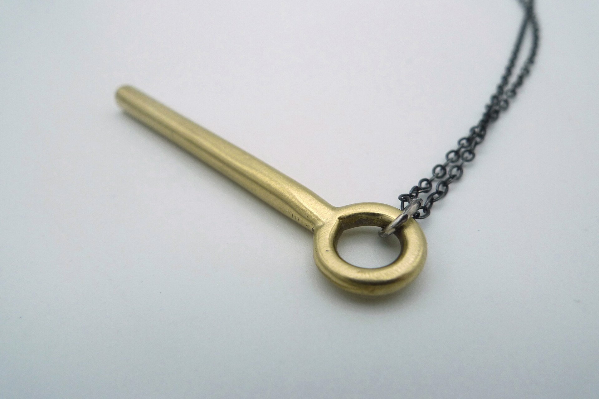 Industrial Ring Bar Necklace by Leah Staley