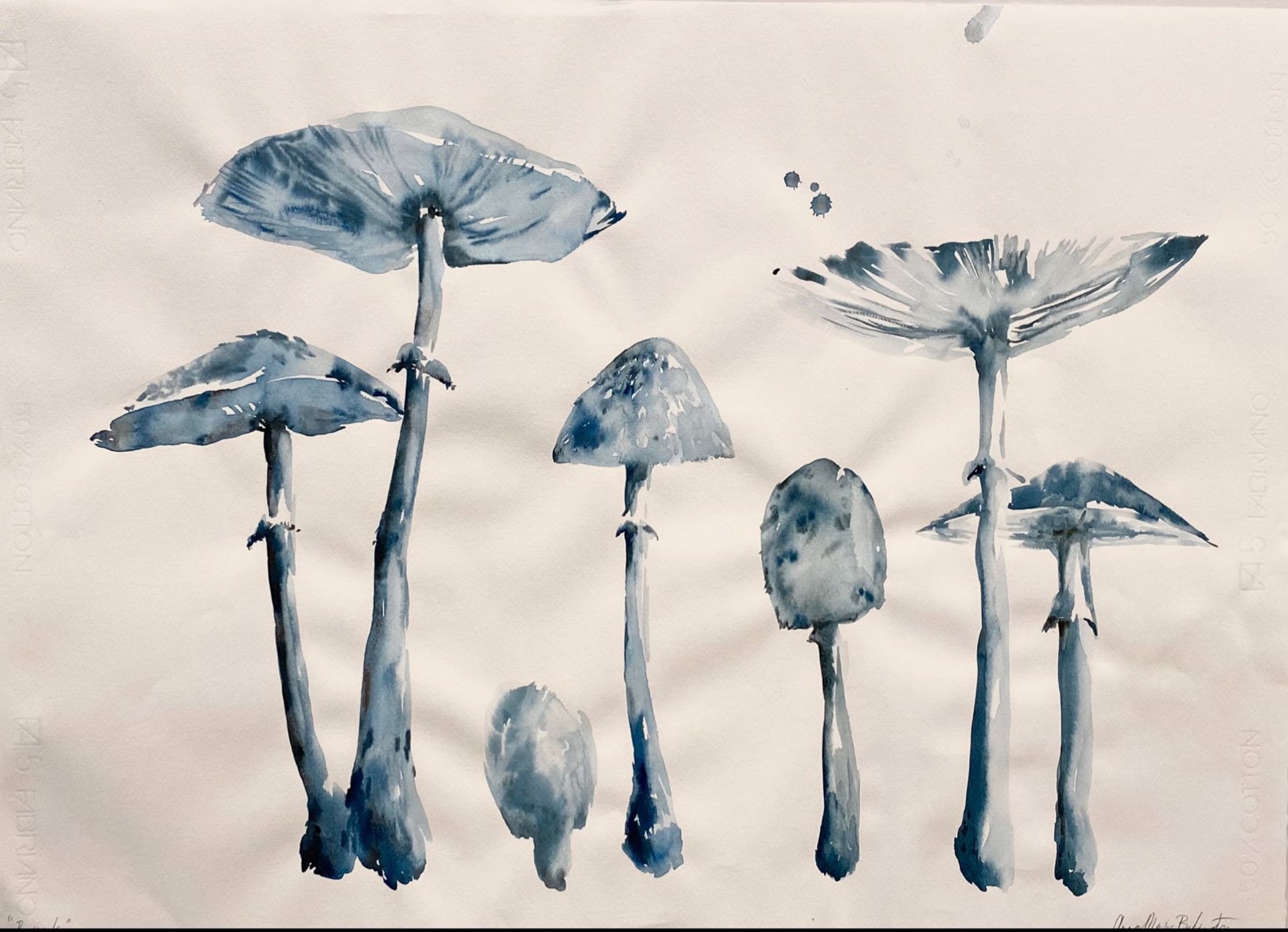 Mushrooms in Blue by Anna-Marie Babington