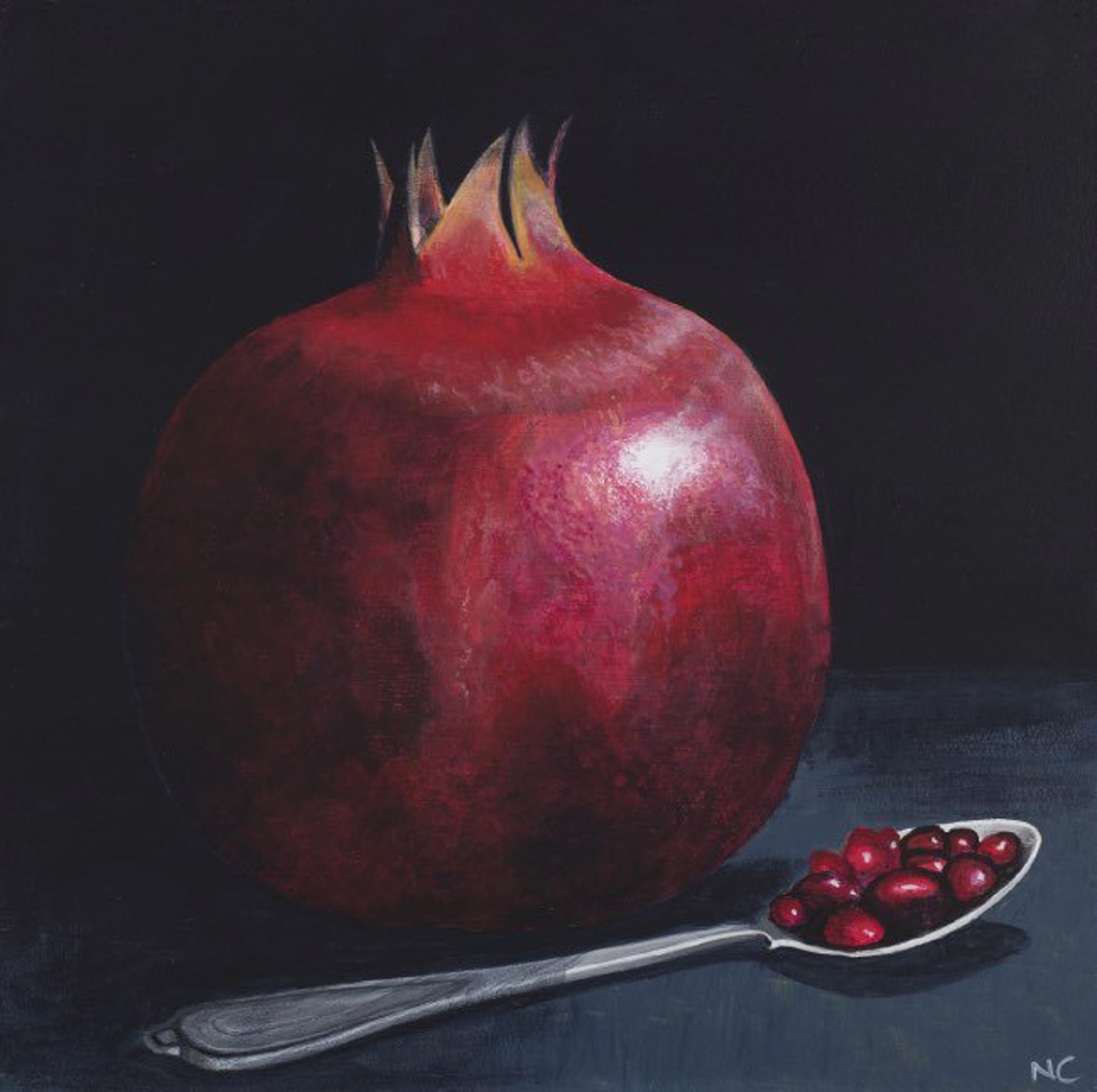 Pomegranate and Spoon by Nancy Chambers