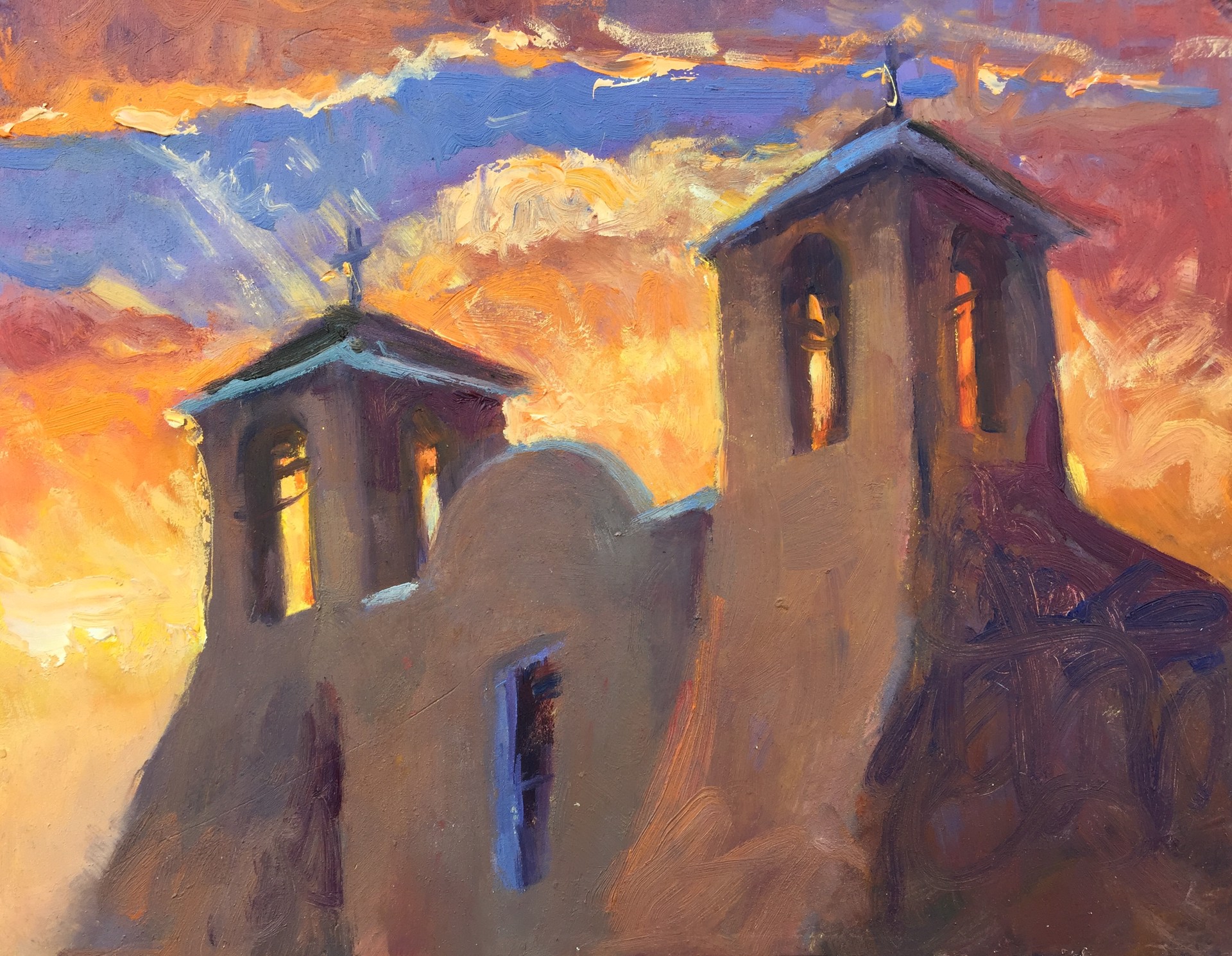 Rancho Mission Sunset by Suzanne Schleck