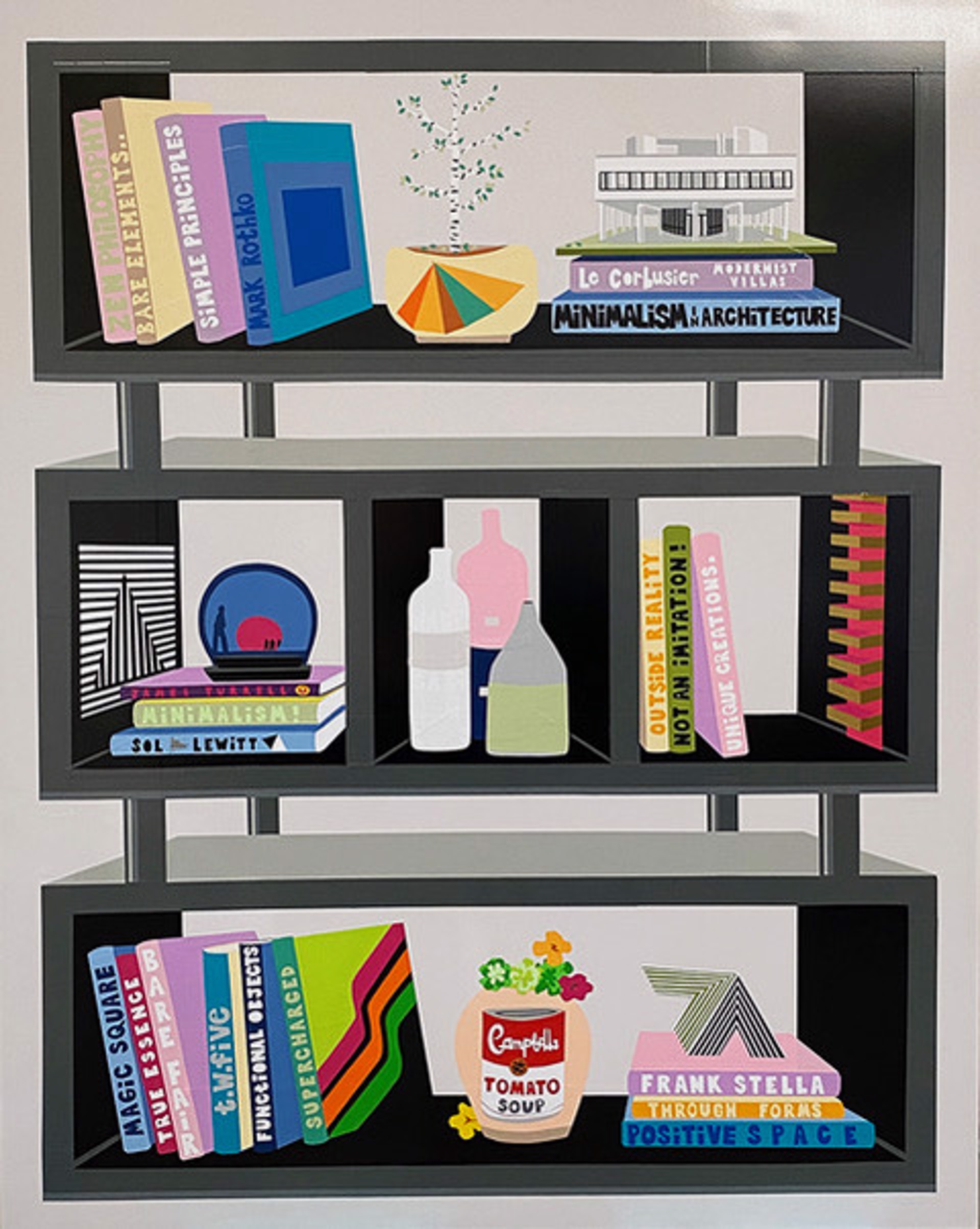 Black Minimalist Bookshelf by t.w.five