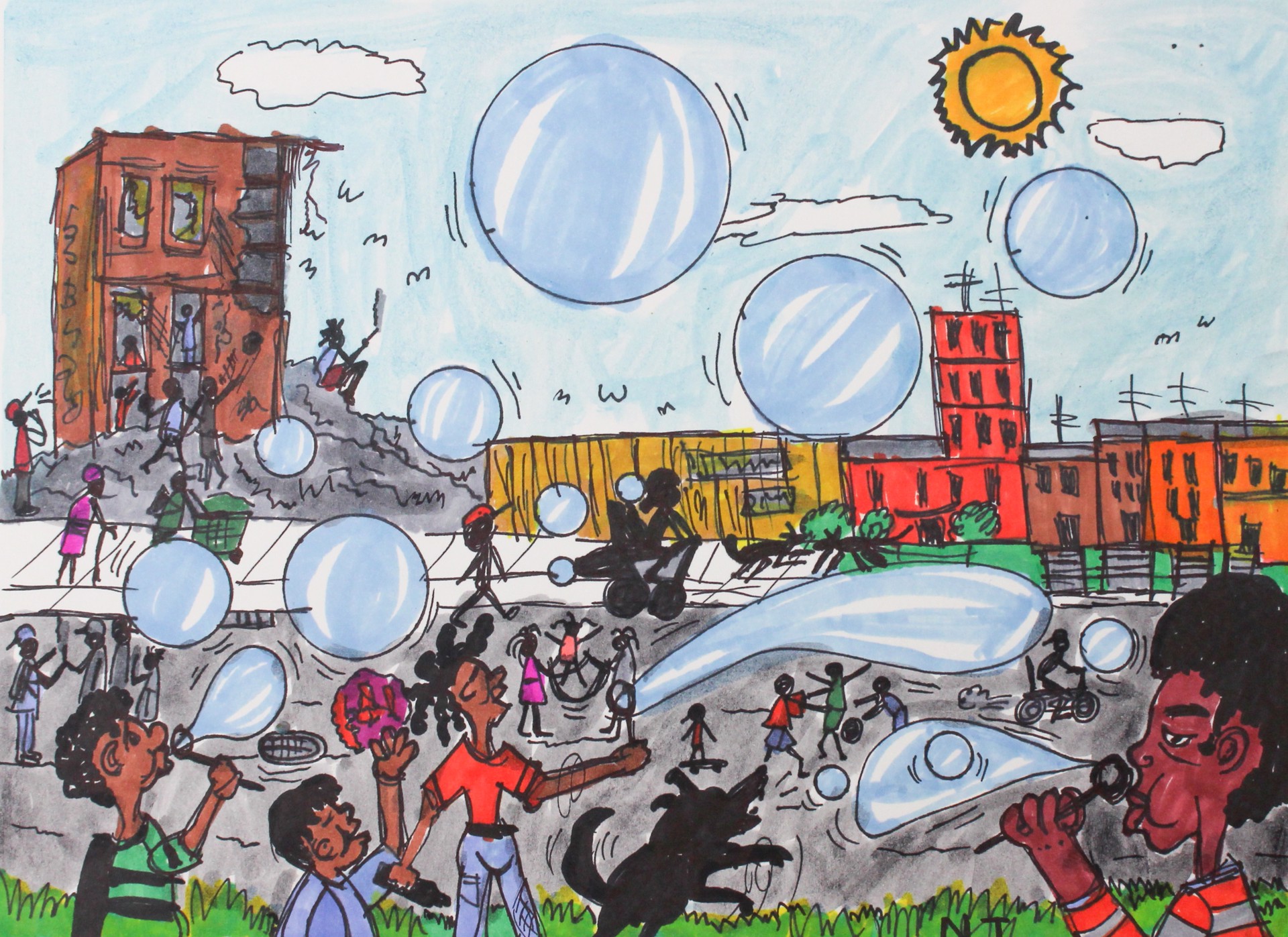Blowing Bubbles in the Hood by Nonja Tiller