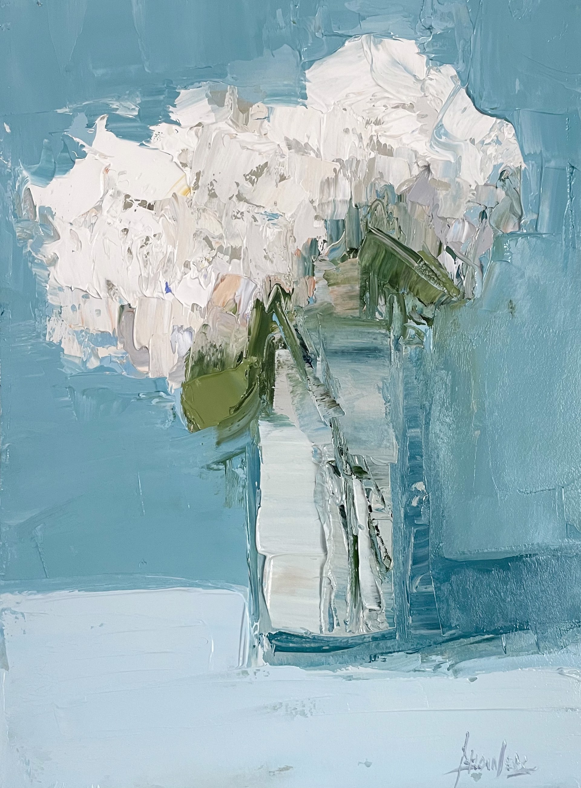 Petite White Hydrangeas by Barbara Flowers