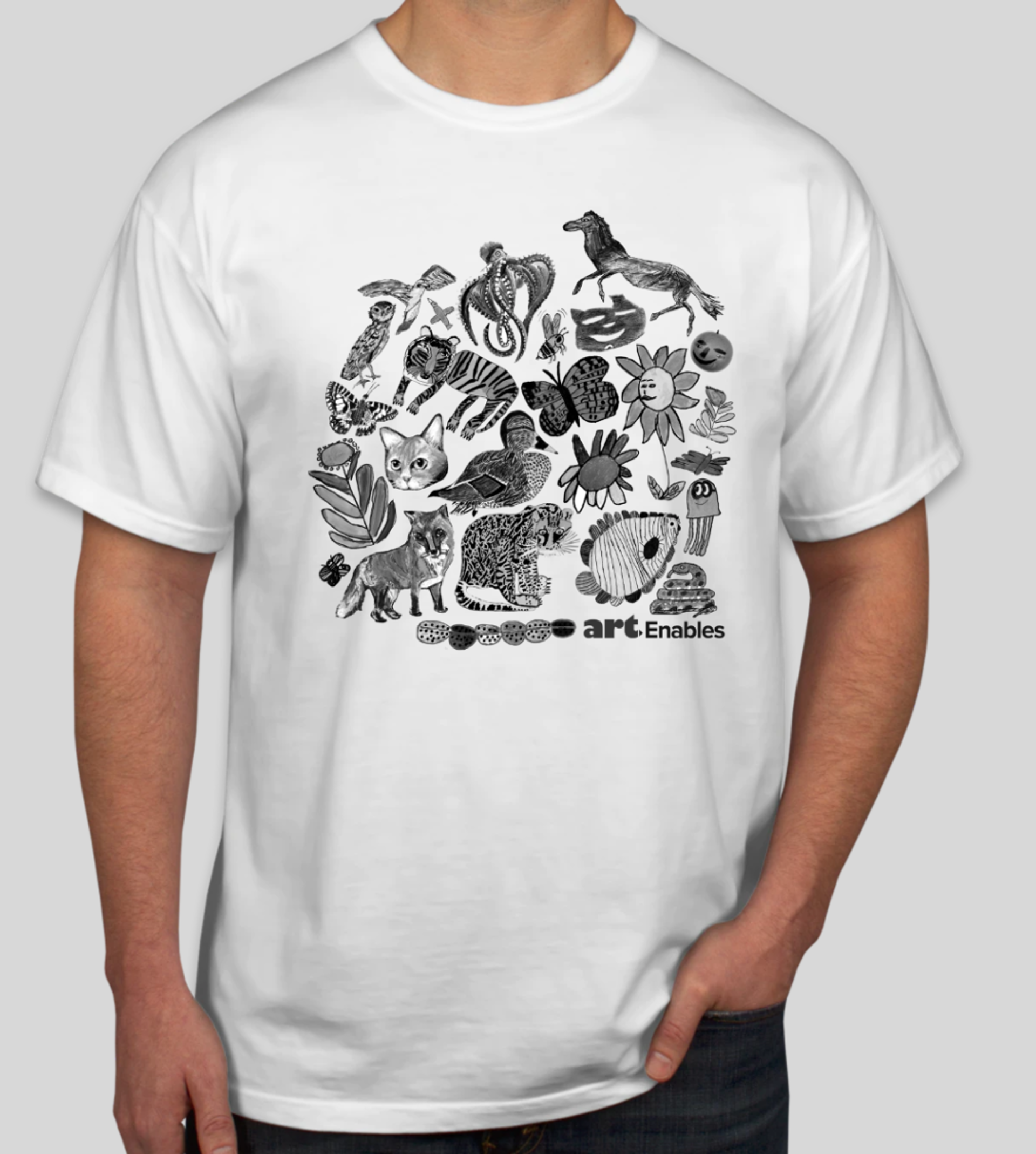 T-shirt - Studio Design (Nature) Unisex SIZE MEDIUM by Art Enables Merchandise