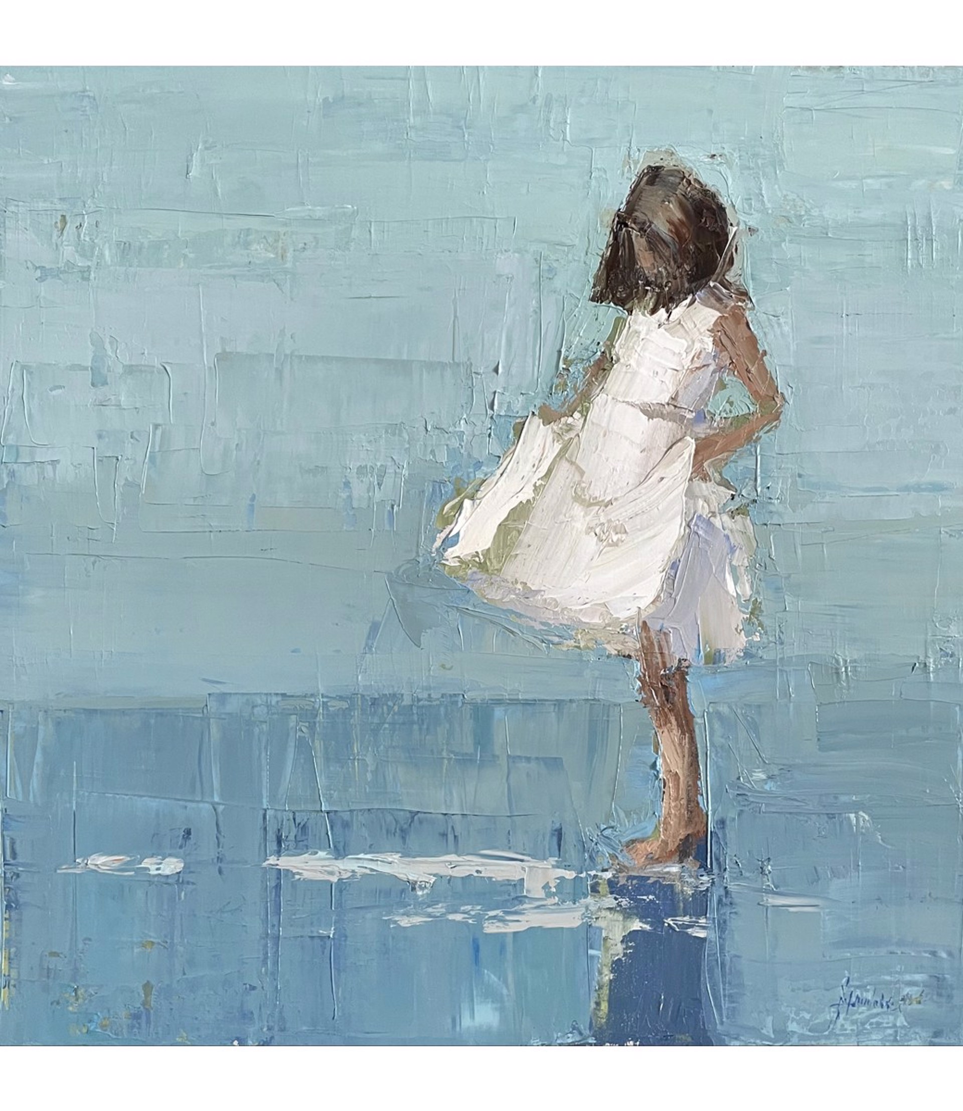 Girl Standing in Water- ON HOLD by Barbara Flowers