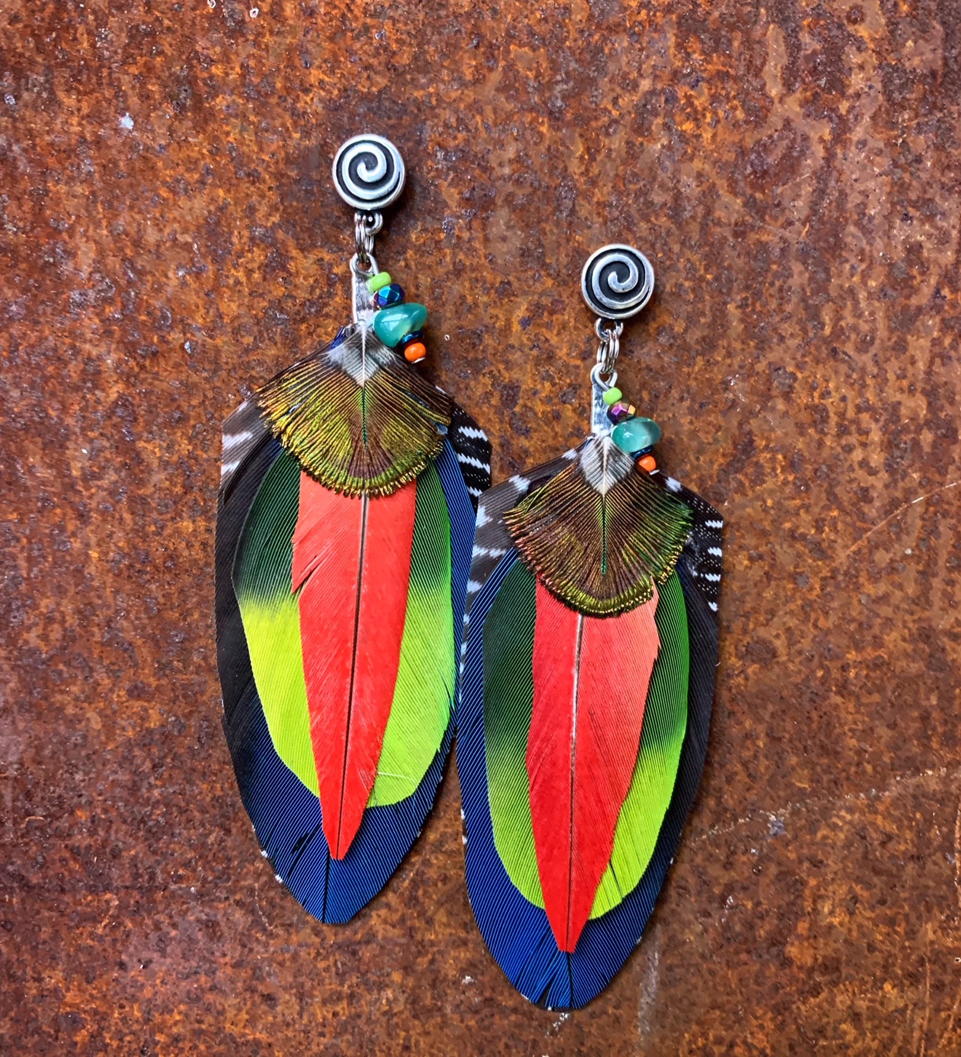 K788 Parrot Earrings by Kelly Ormsby