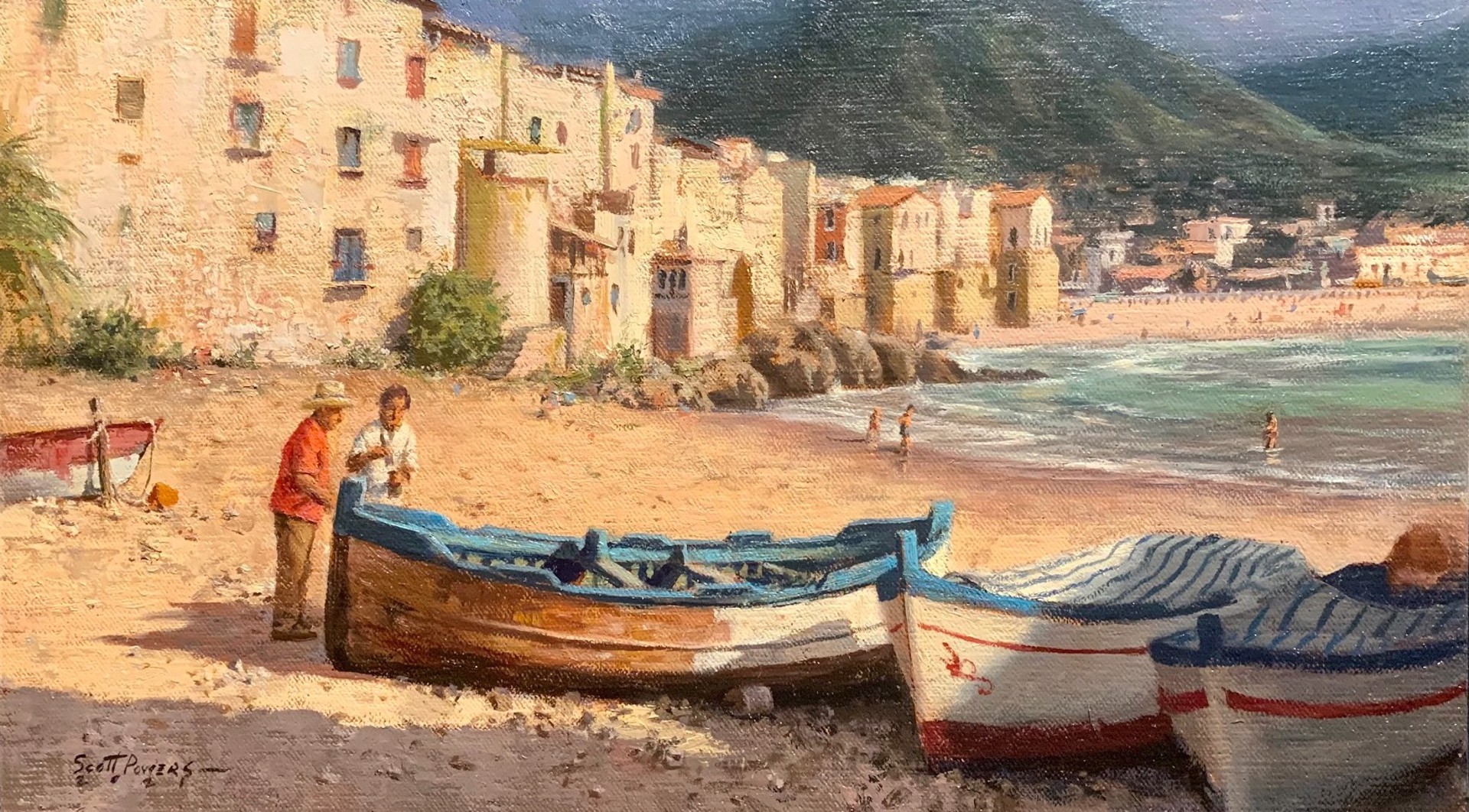 Painting Boats in Cefalú, Sicily by Scott Tallman Powers