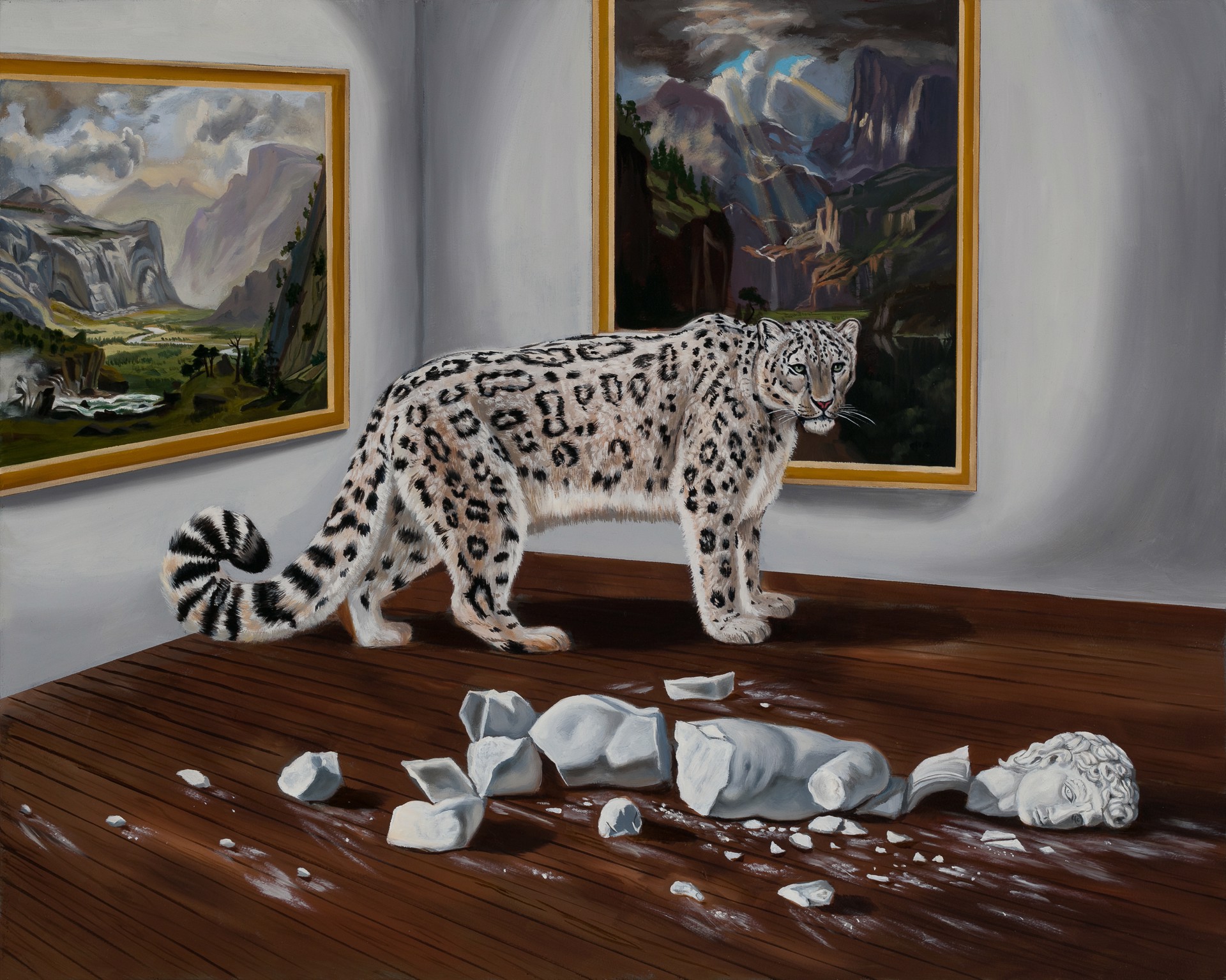 Snow Leopard Offering Curatorial Feedback by Robin Hextrum