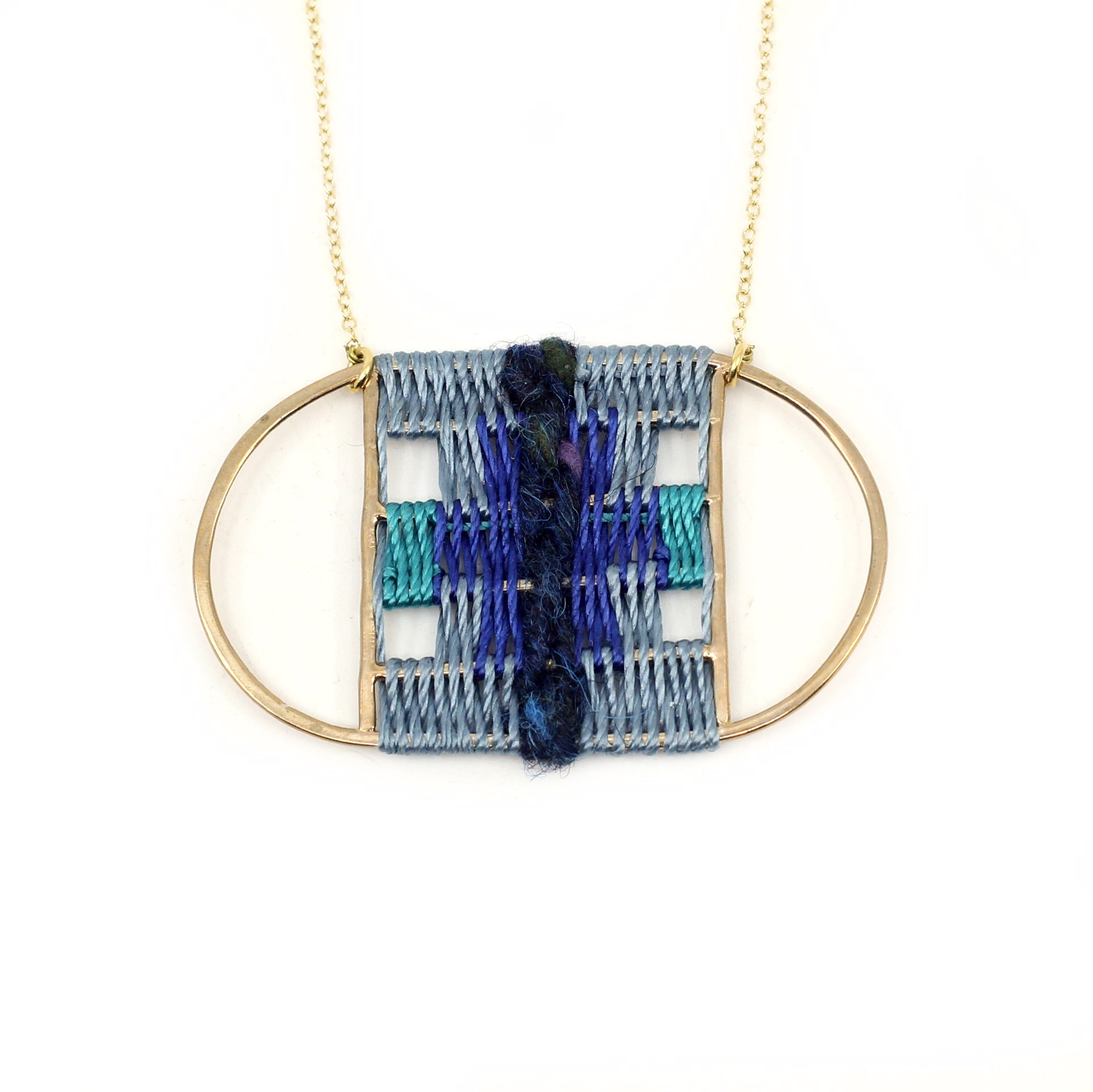 Tapestry Necklace (blues) by Flag Mountain Jewelry
