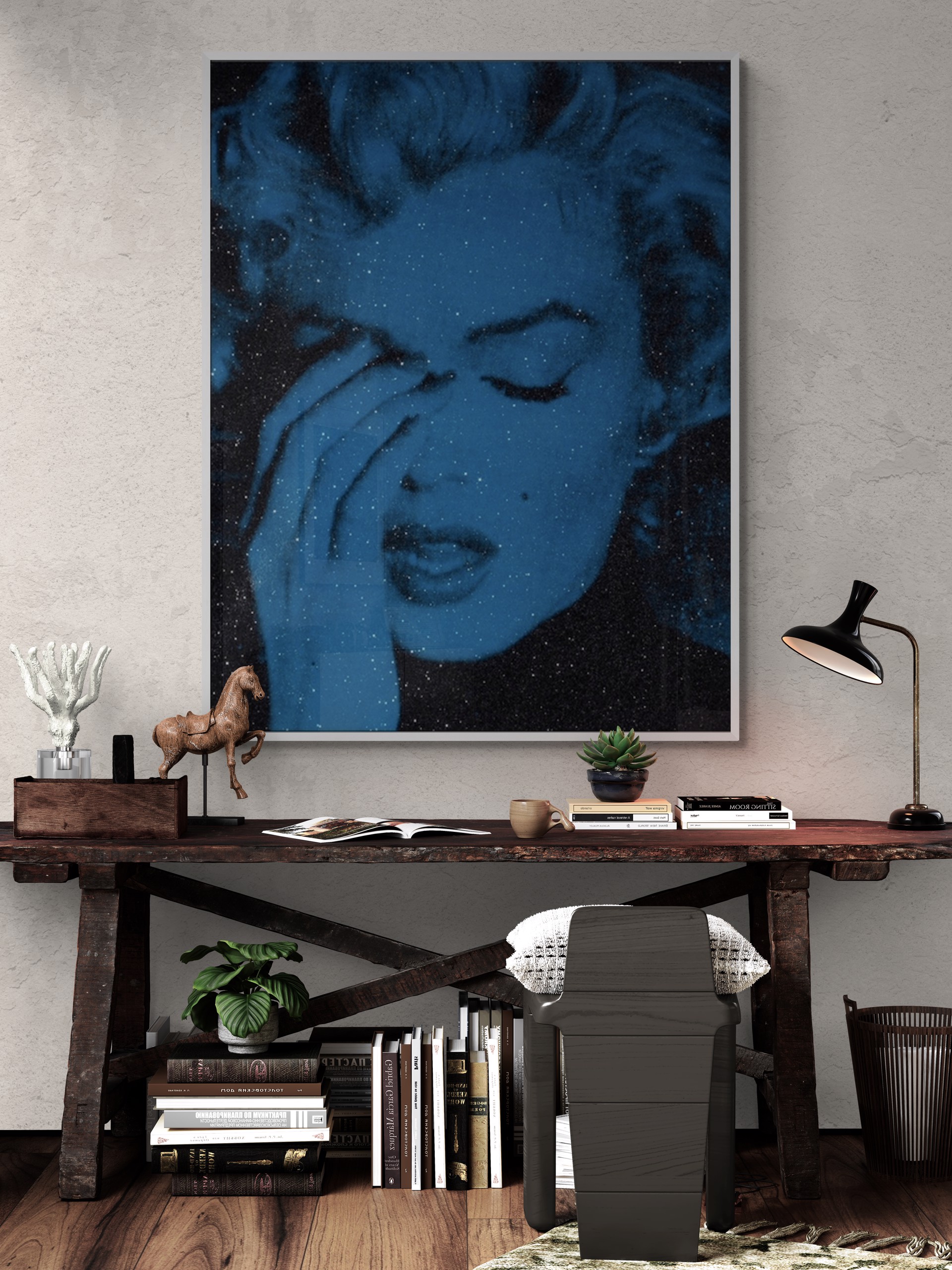 Crying Marilyn Star Midnight Blue by Russell Young