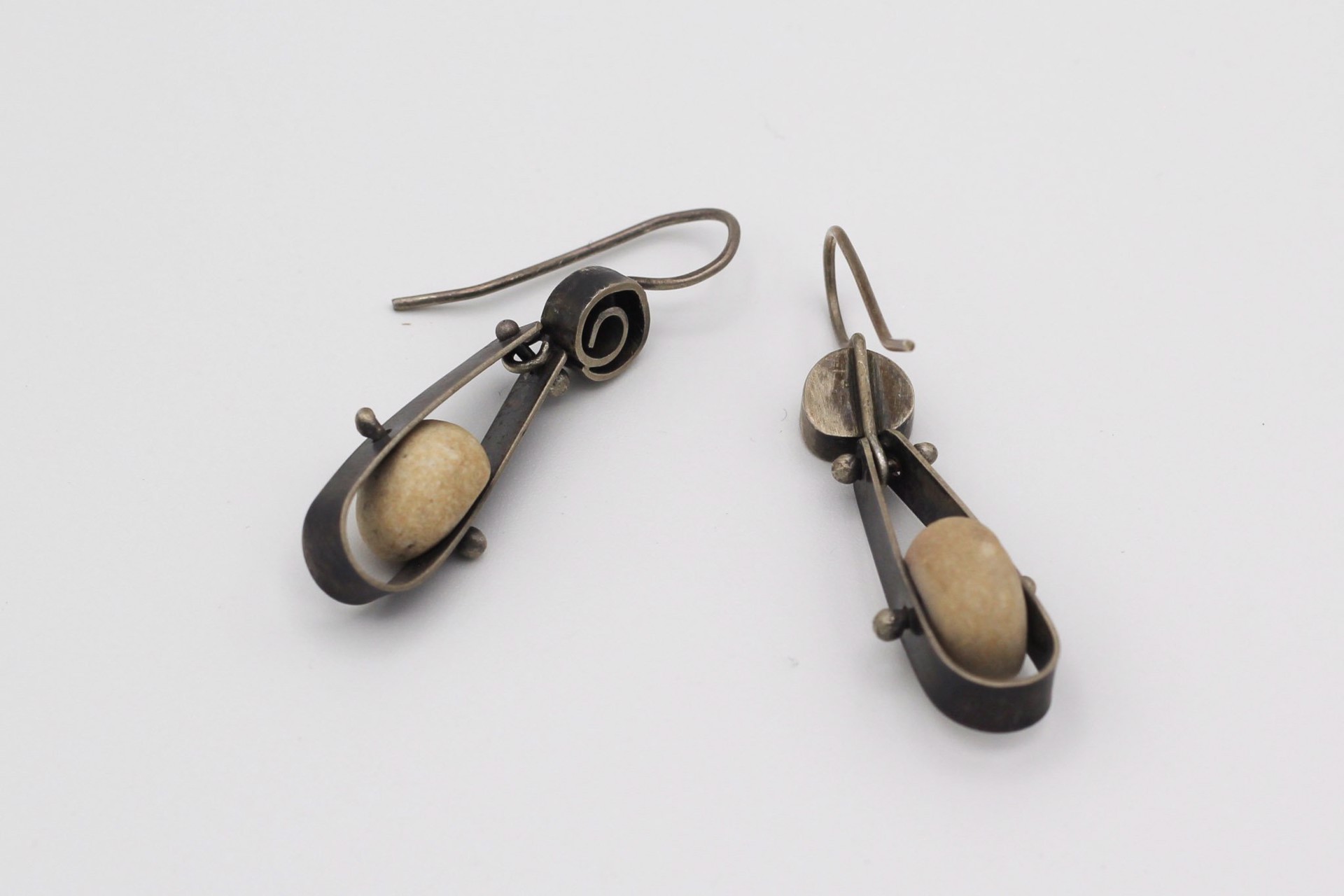 Stone and Sterling Earrings by Susan Richter-O'Connell
