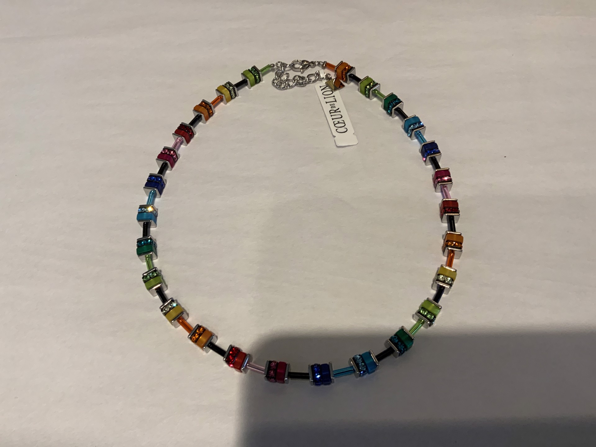 MultiColor Geocube Necklace by Coeur de Lion Nikaia Inc.