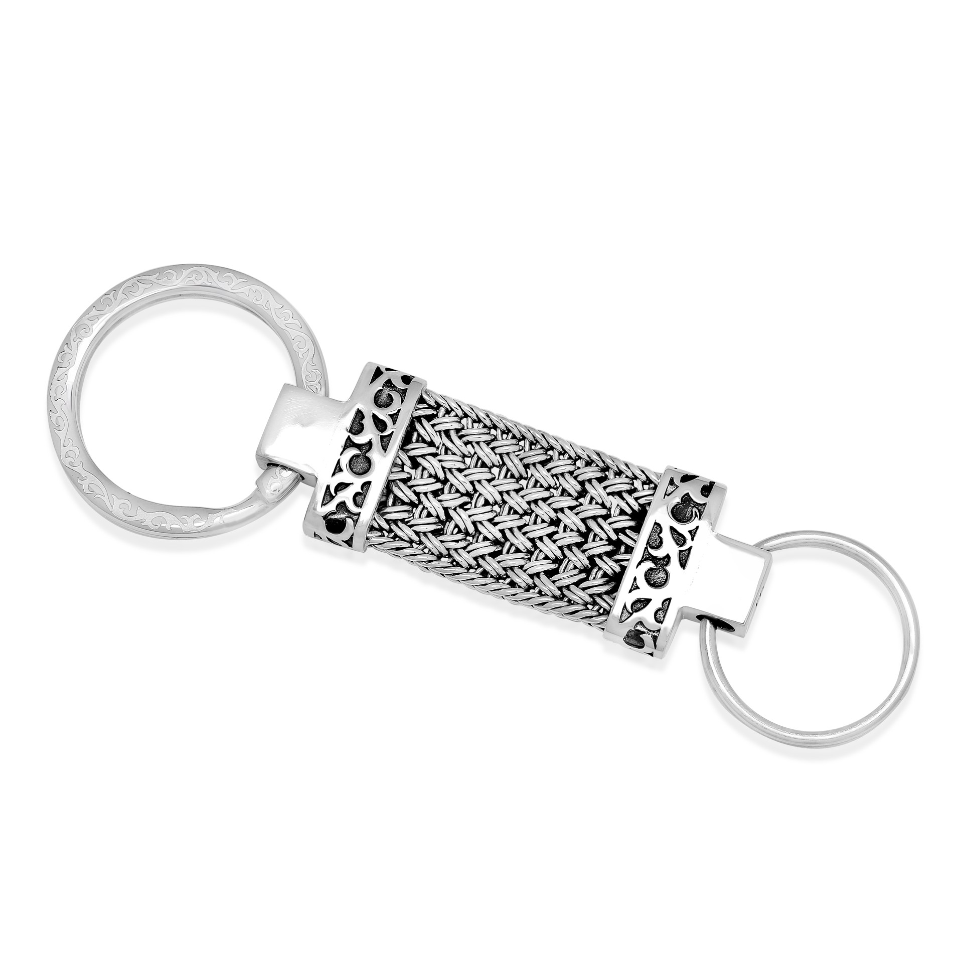 9191 Sterling Silver Woven Keychain by Lois Hill
