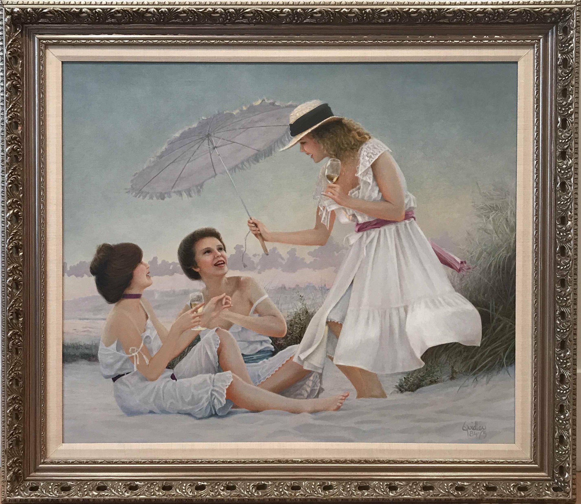 Three Ladies on a Beach by Peter Quidley