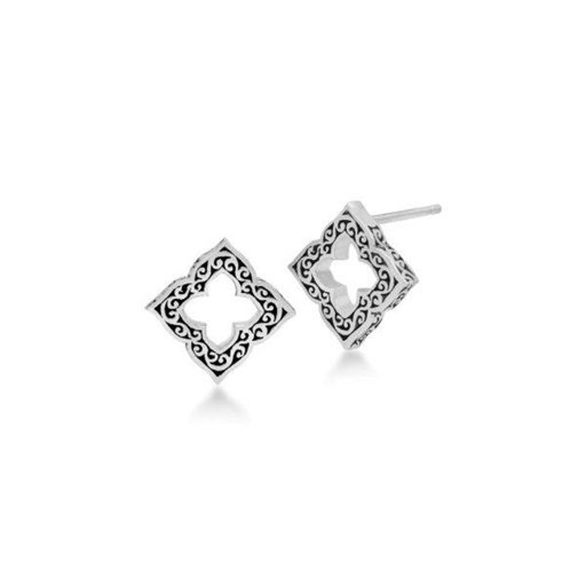 6965 Sterling Silver Square Cutout Earrings by Lois Hill