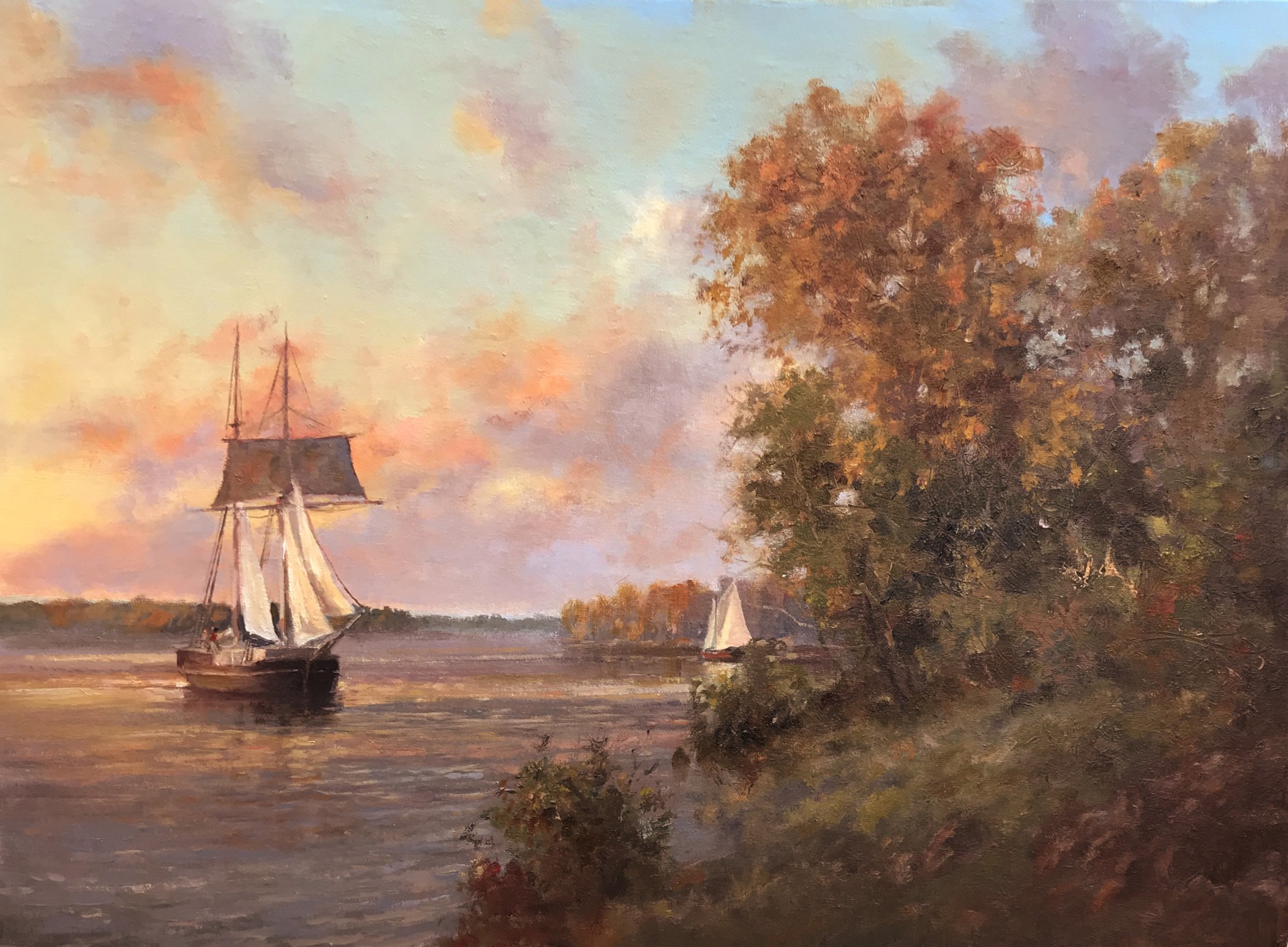 Morning on the CT River, 1858 by Paul Beebe