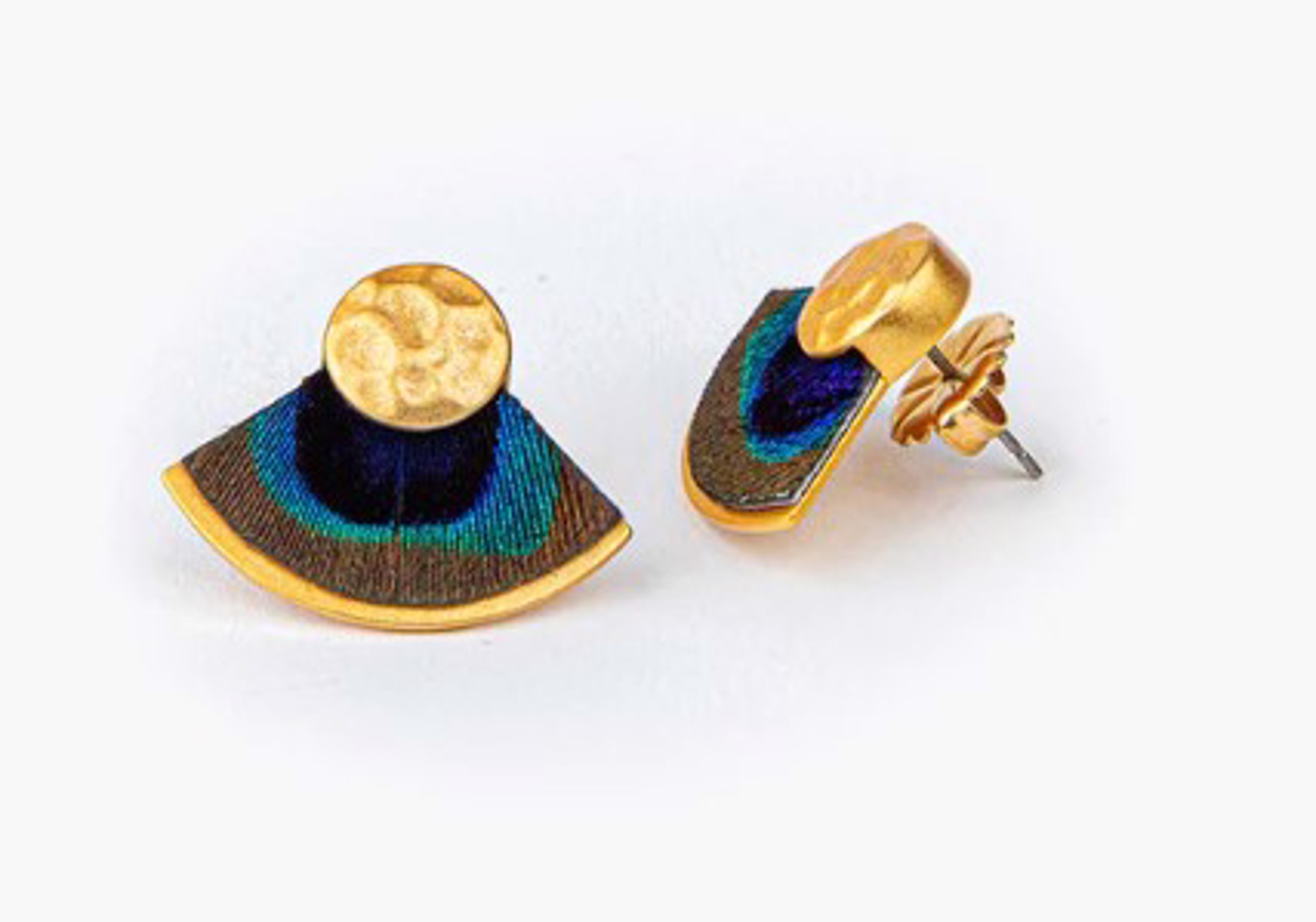 Aly Fan Earrings - Peacock by Brackish