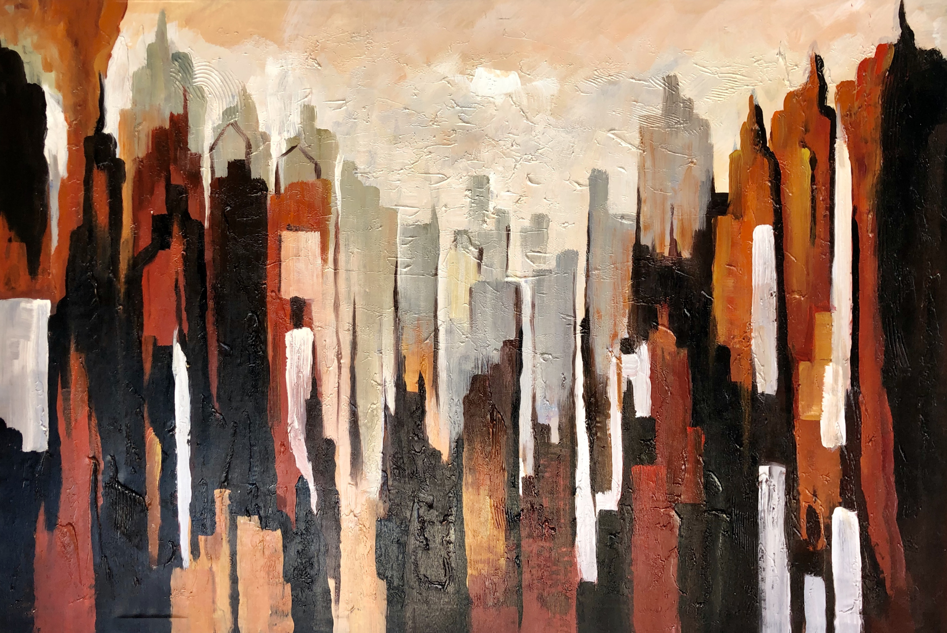 The City That Never sleeps by Abstract Paintings by Elena Bulatova