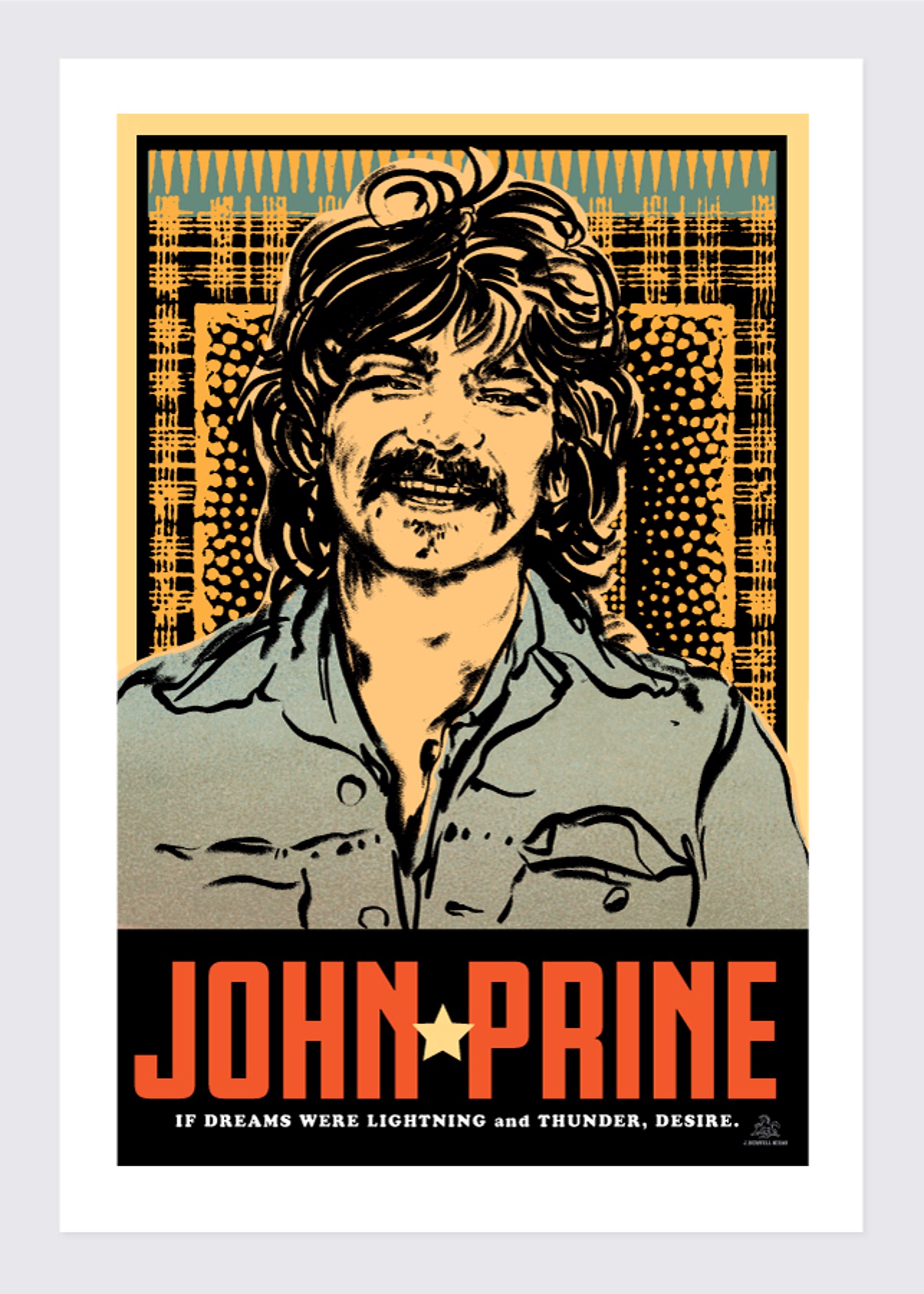 John Prine Commemorative Poster by Jamie Burwell Mixon