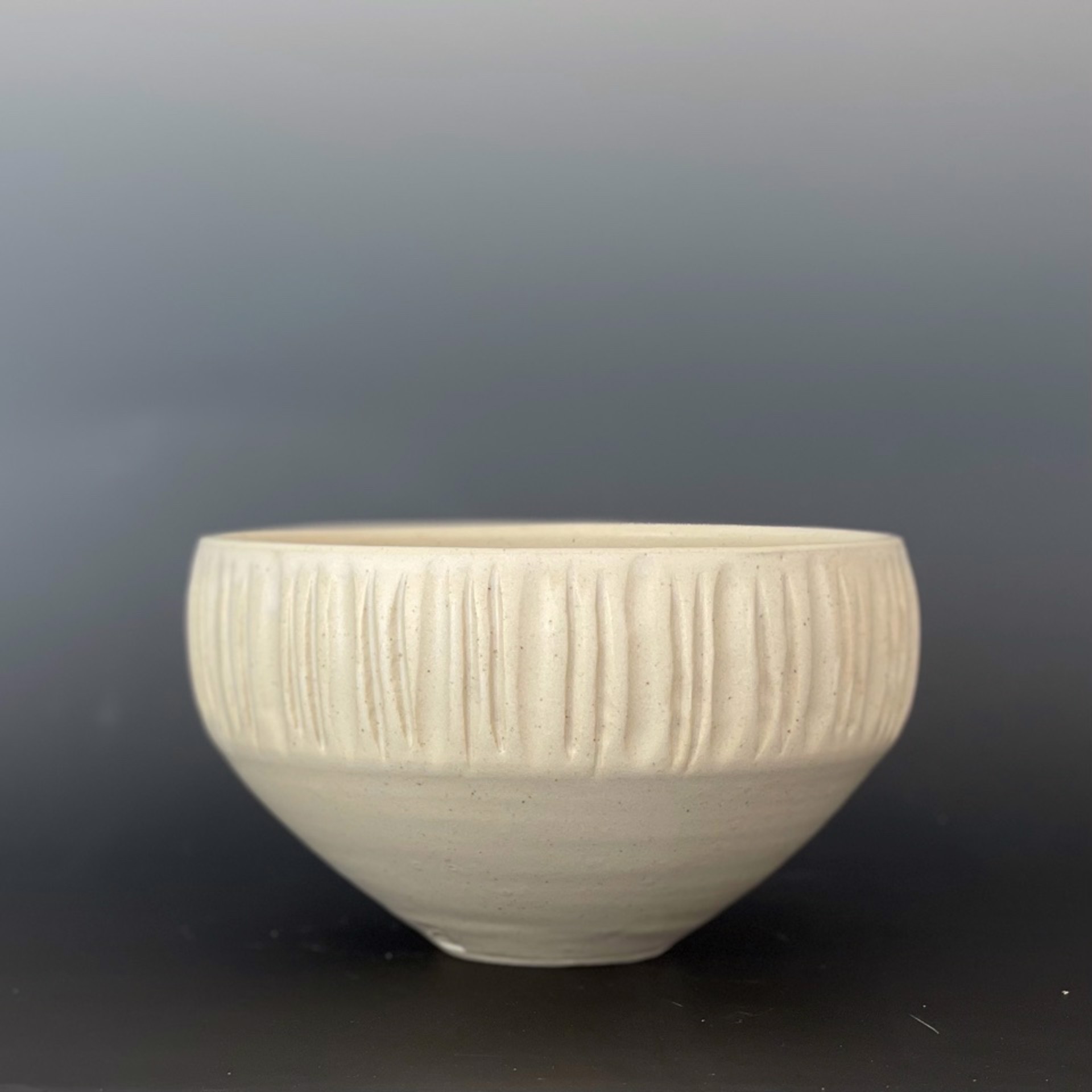 Modern Vertical Carved Bowl by Mary Roberts